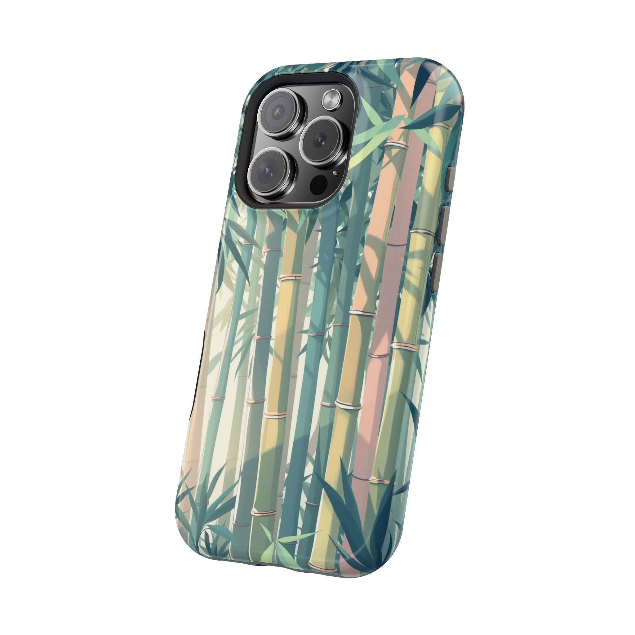 iPhone Mint And Blush Bamboo Grove Bold Modern Everyday Snap Case · iPhone Case