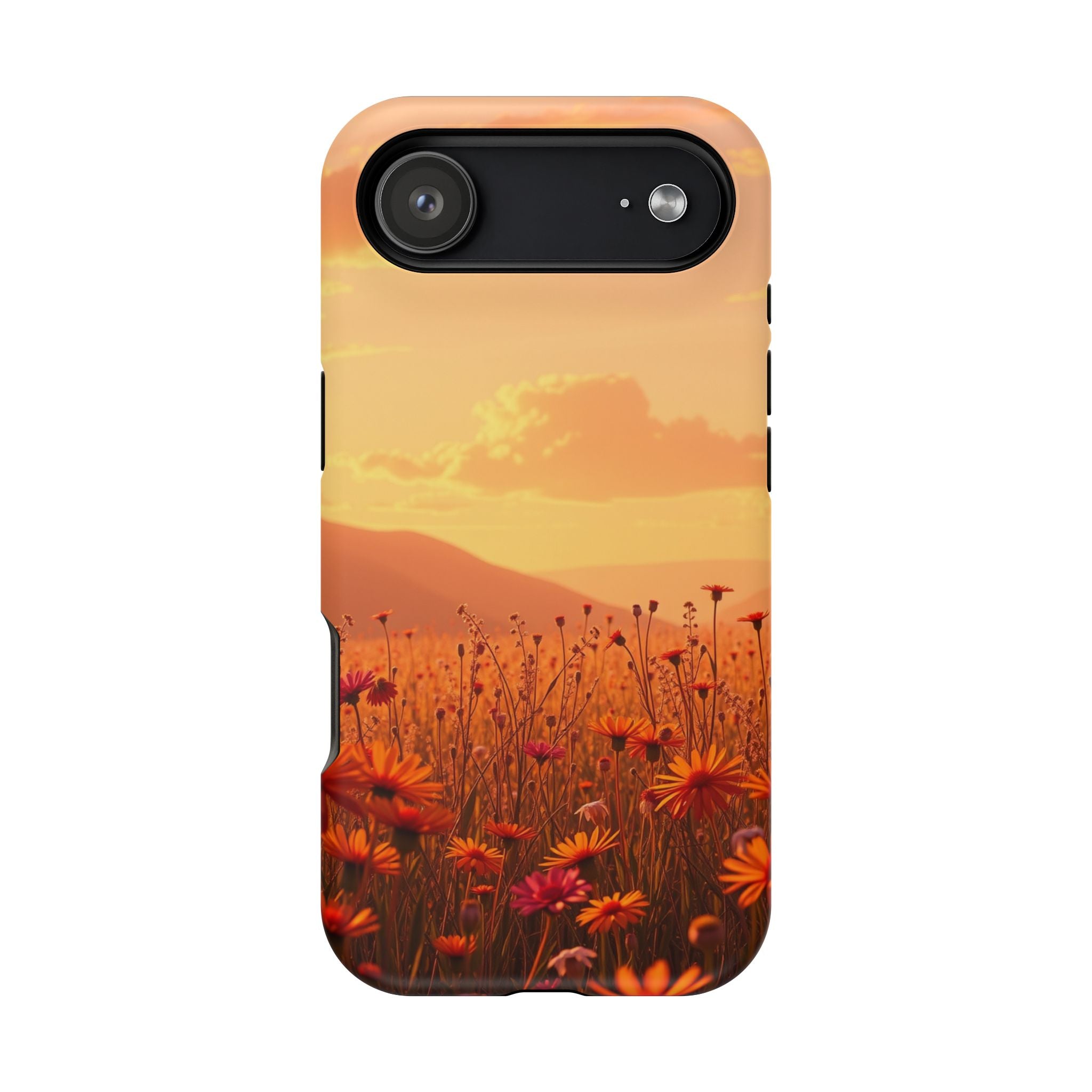 iPhone Sunset Amber And Peach Wildflower Field Soft iPhone Finish · iPhone Case