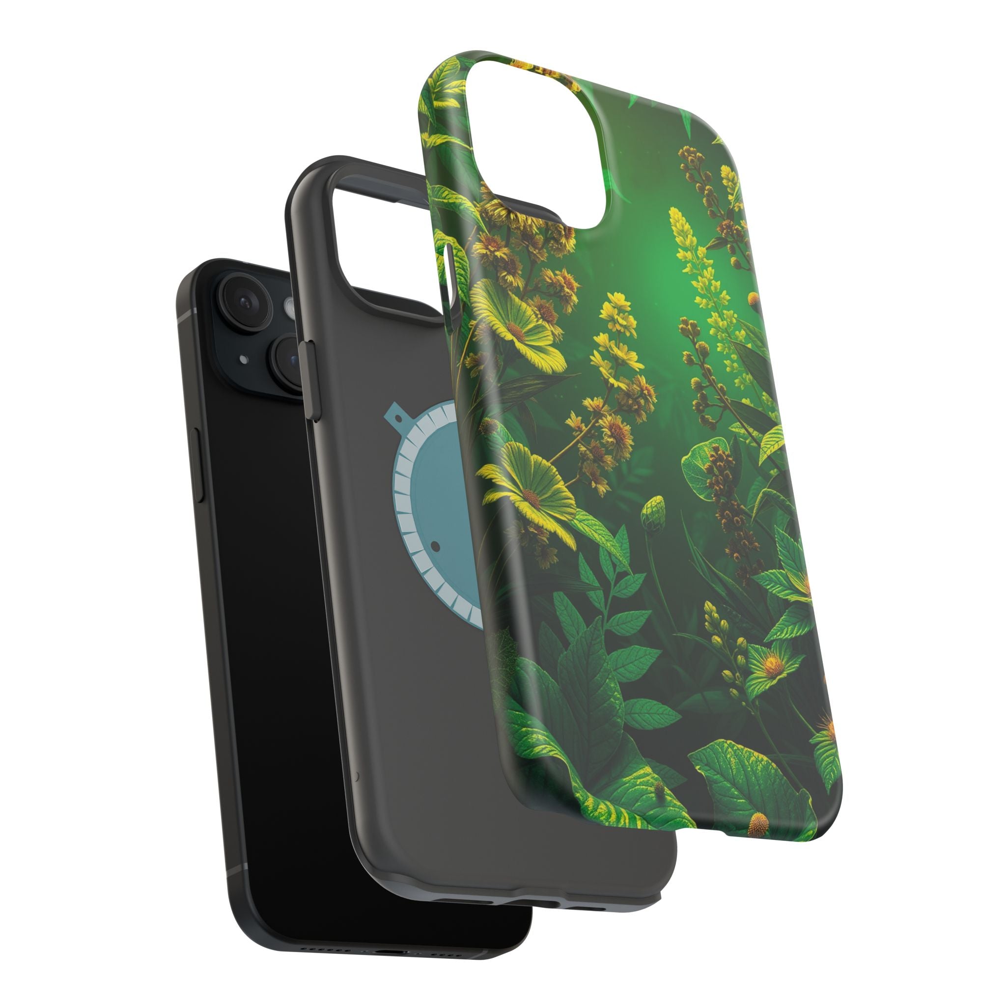 iPhone Emerald Green And Gold Vintage Botanicals Print Slim Snap Case · iPhone C