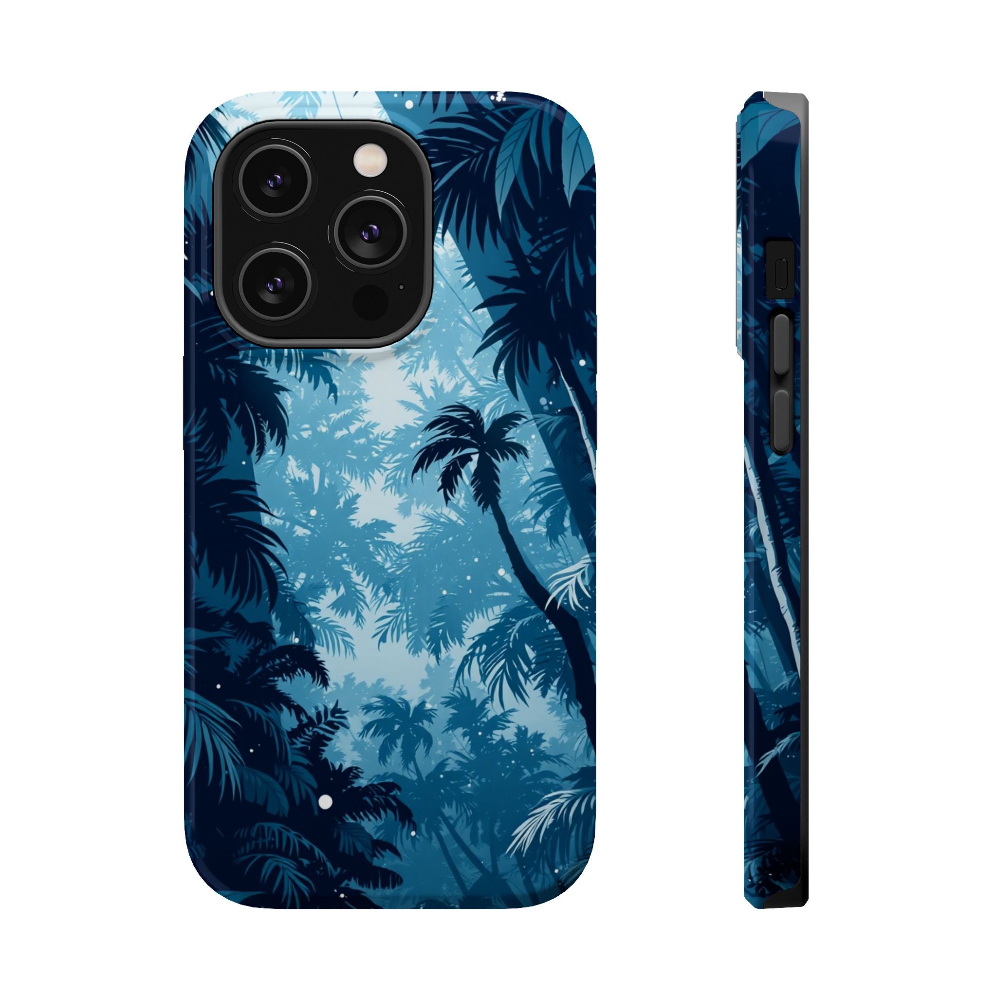 iPhone Midnight Blue And Silver Rainforest Canopy Slim iPhone 16 · iPhone Case