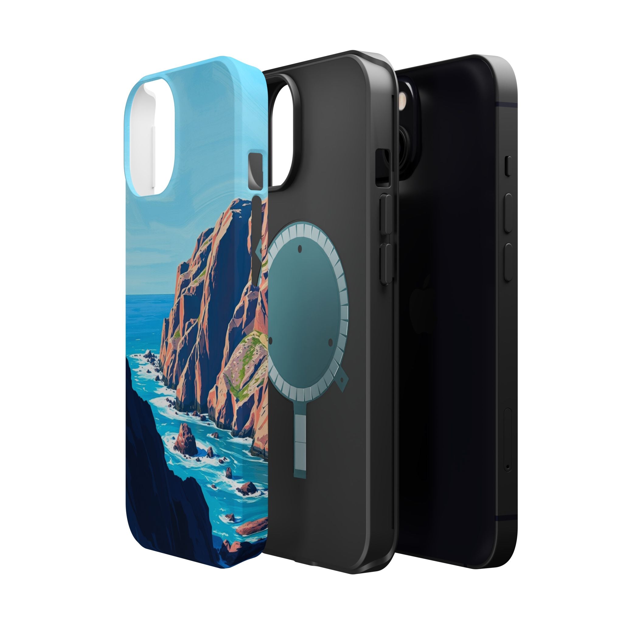 iPhone Rocky Coastline Oil Painting Impressionist iPhone Clean Minimal · iPhone