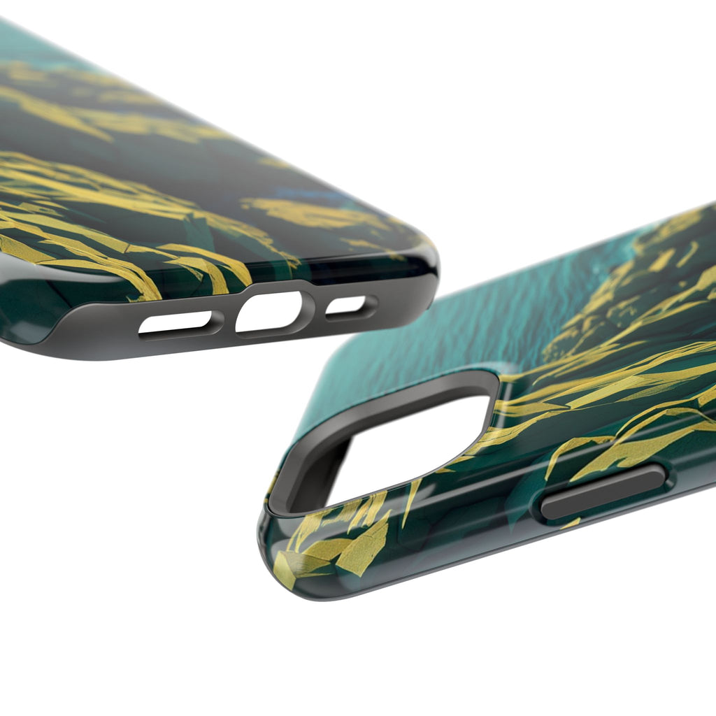iPhone Emerald Green And Gold Rocky Coastline Slim iPhone Everyday · iPhone Case