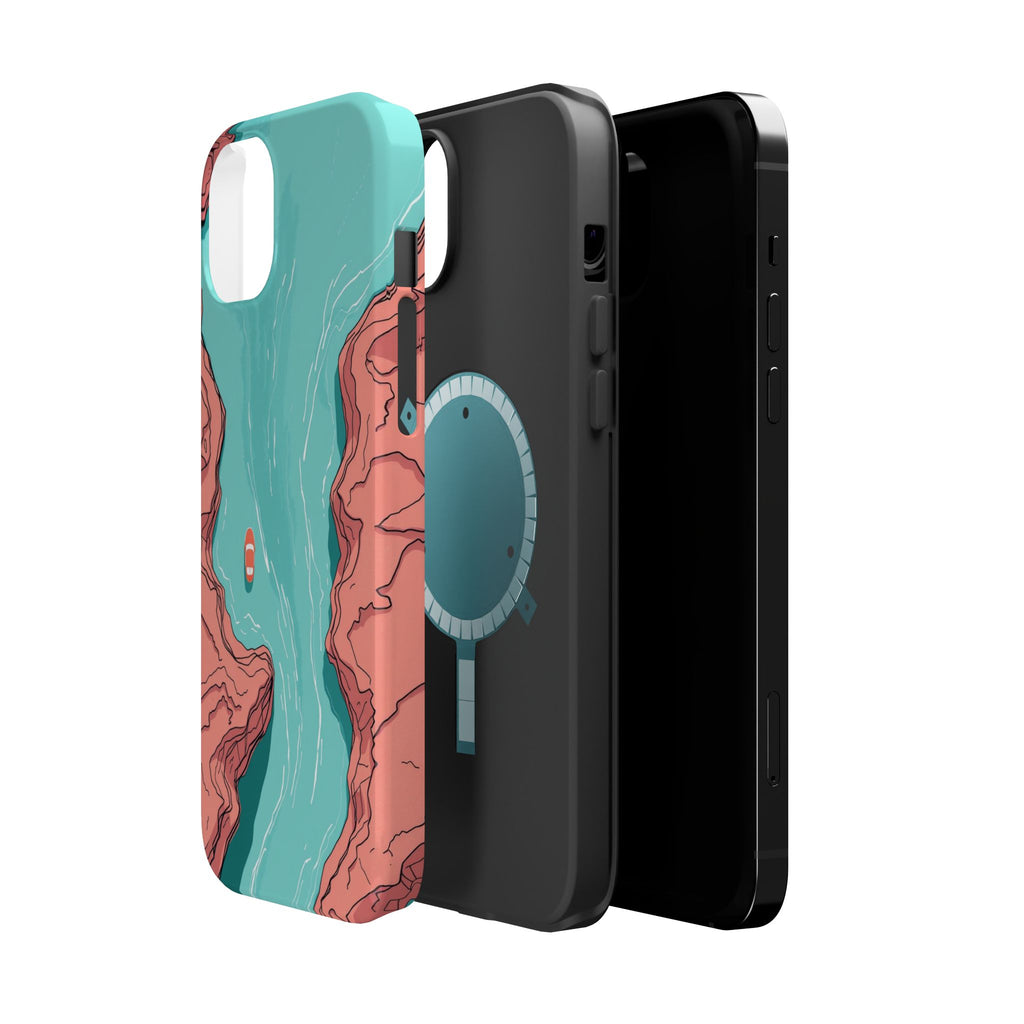 iPhone Teal And Coral River Delta Aerial Slim Everyday iPhone Designer · iPhone