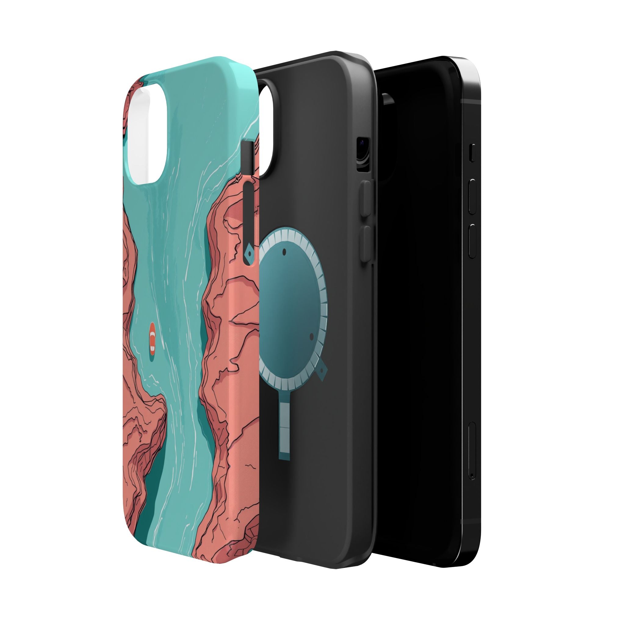iPhone Teal And Coral River Delta Aerial Slim Everyday iPhone Designer · iPhone