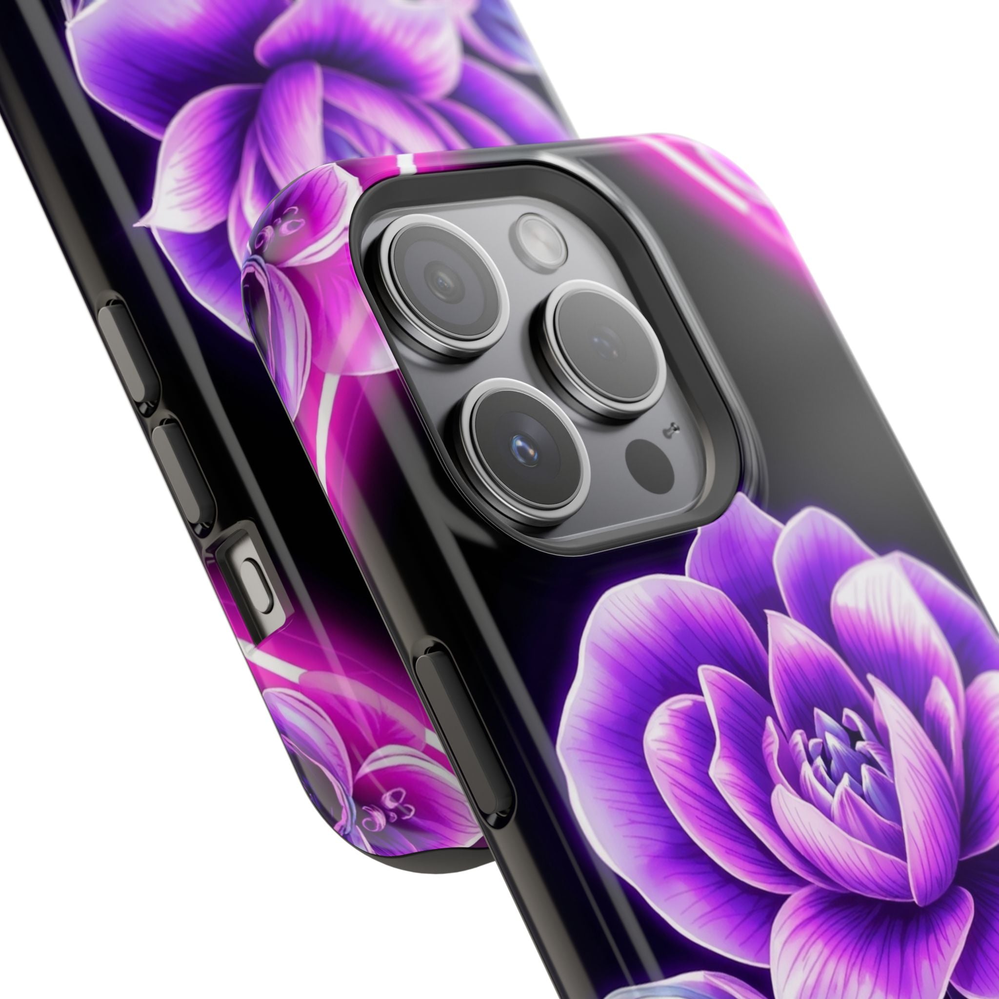 iPhone Floral Ombre Neon Cyberpunk Bold Modern Everyday Snap Case · iPhone Case