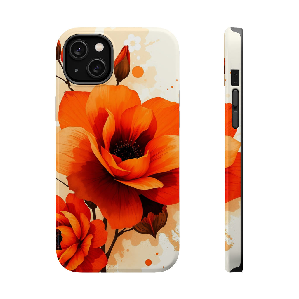 iPhone Burnt Orange And Sand Floral Ink Wash Slim iPhone Everyday · iPhone Case