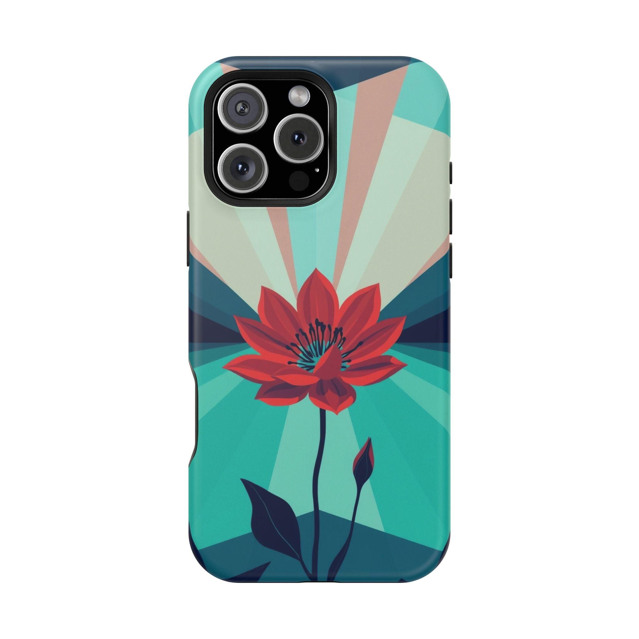 iPhone Teal And Coral Night Bloomer Slim Everyday Designer Case · iPhone Case