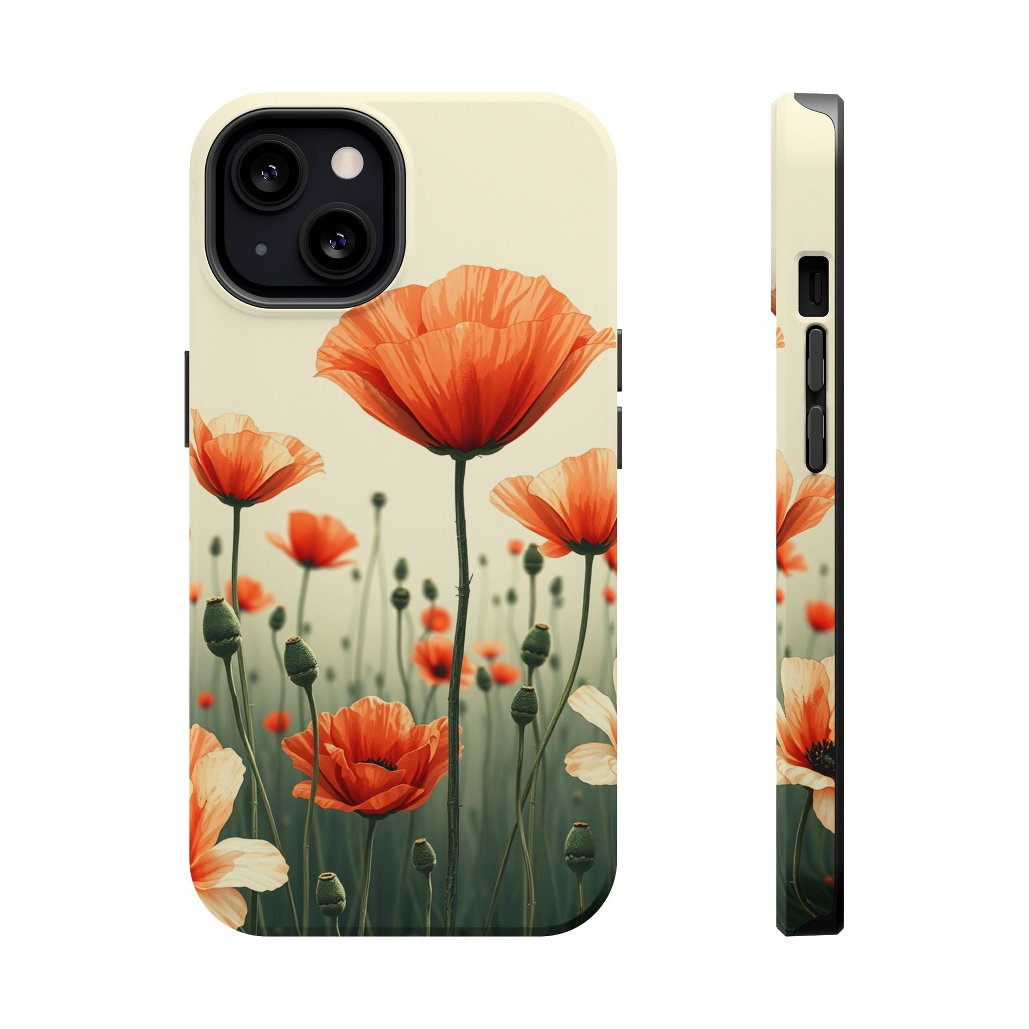 iPhone Sage And Ivory Poppy Field Bold Modern Everyday Snap Case · iPhone Case
