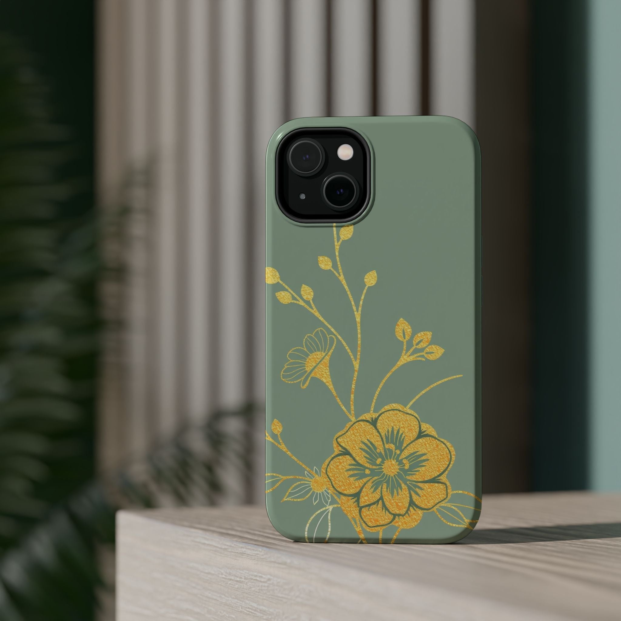 iPhone Floral Gold Foil Cinematic Art Slim Everyday Designer Case · iPhone Case