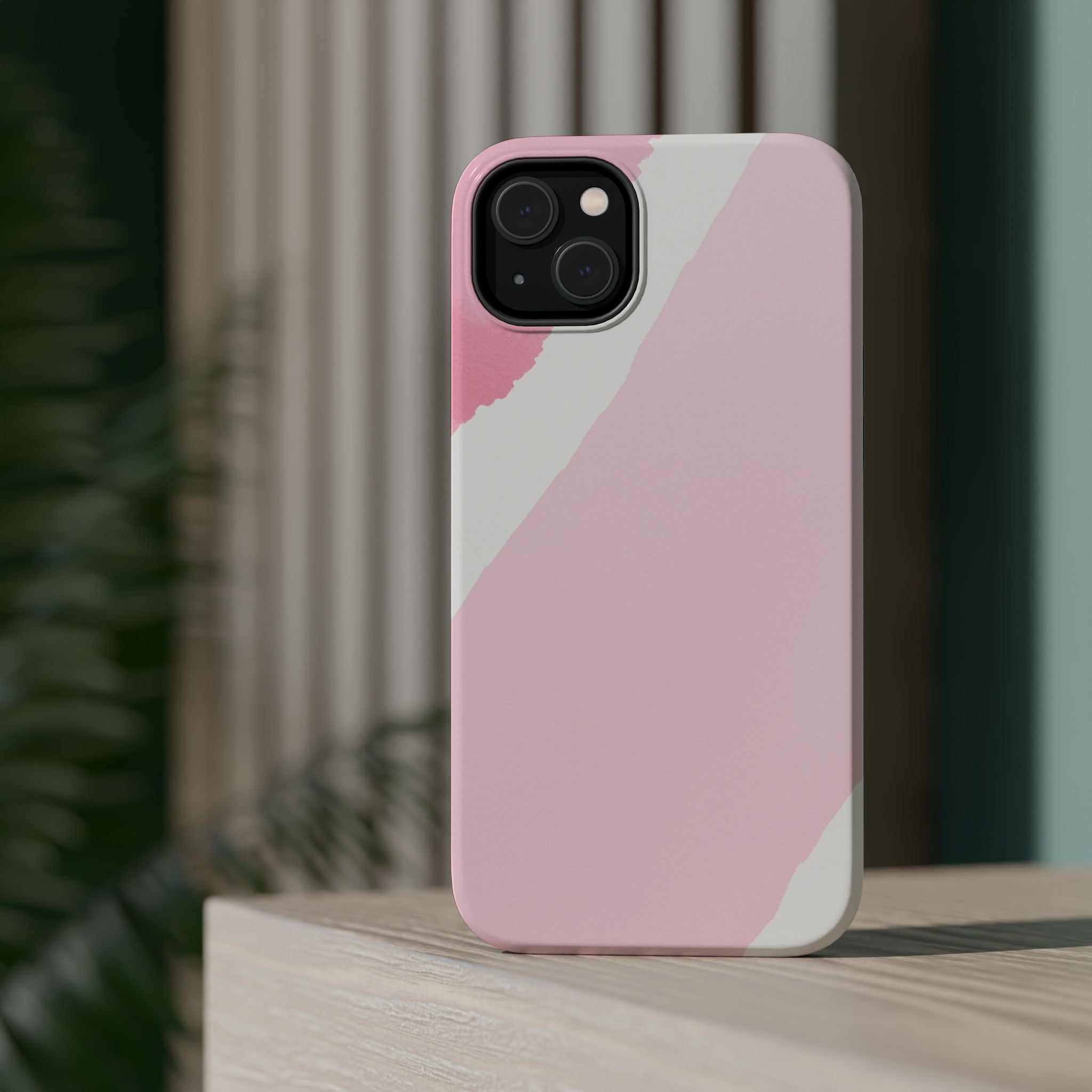 iPhone Rose Pink And Cream Calligraphic Stroke Soft iPhone Finish · iPhone Case