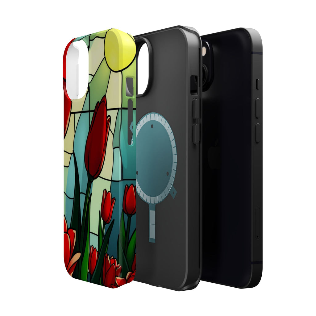 iPhone Tulip Row Stained Glass Slim Everyday Designer Case · iPhone Case