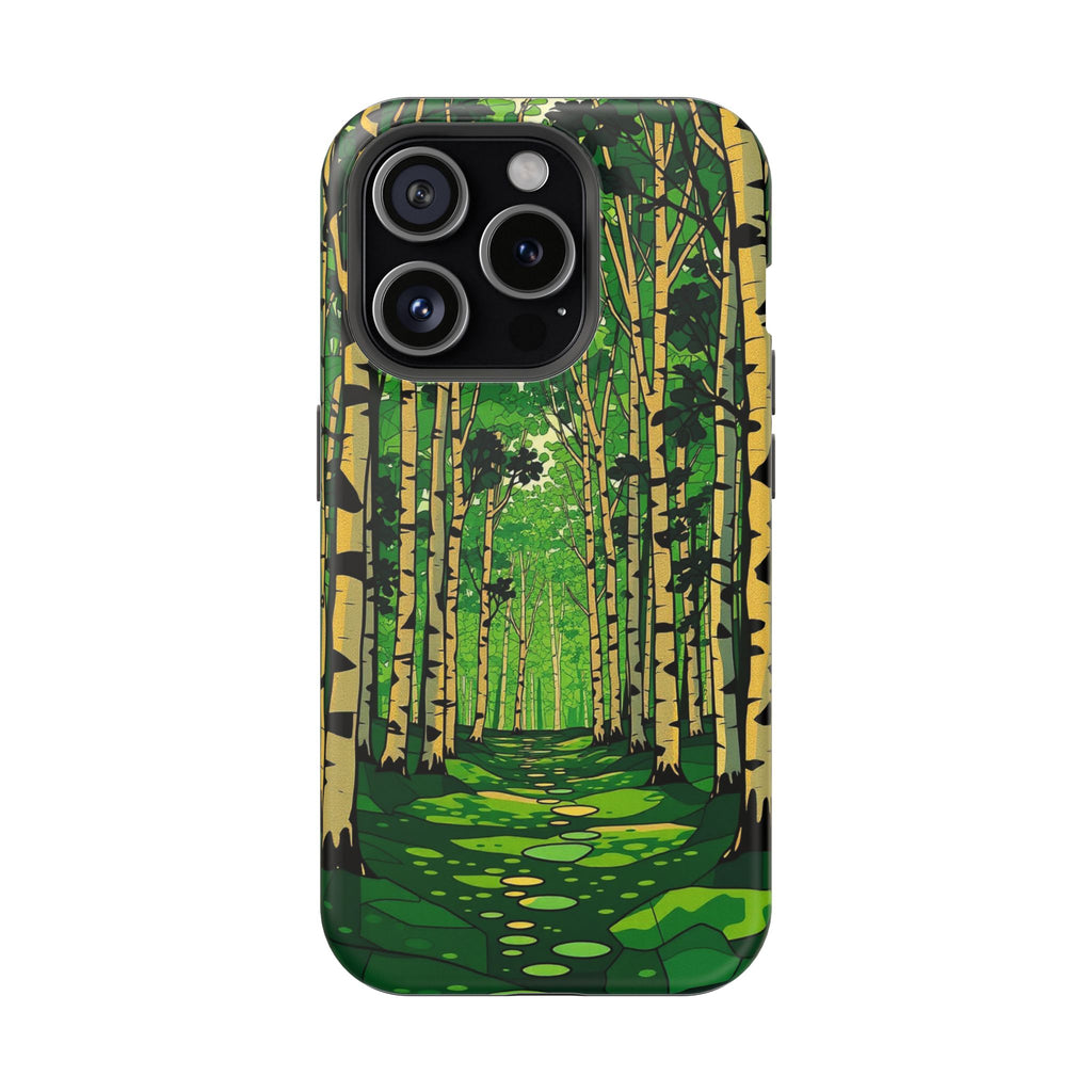 iPhone Emerald Green And Gold Birch Grove Slim iPhone Everyday Designer · iPhone