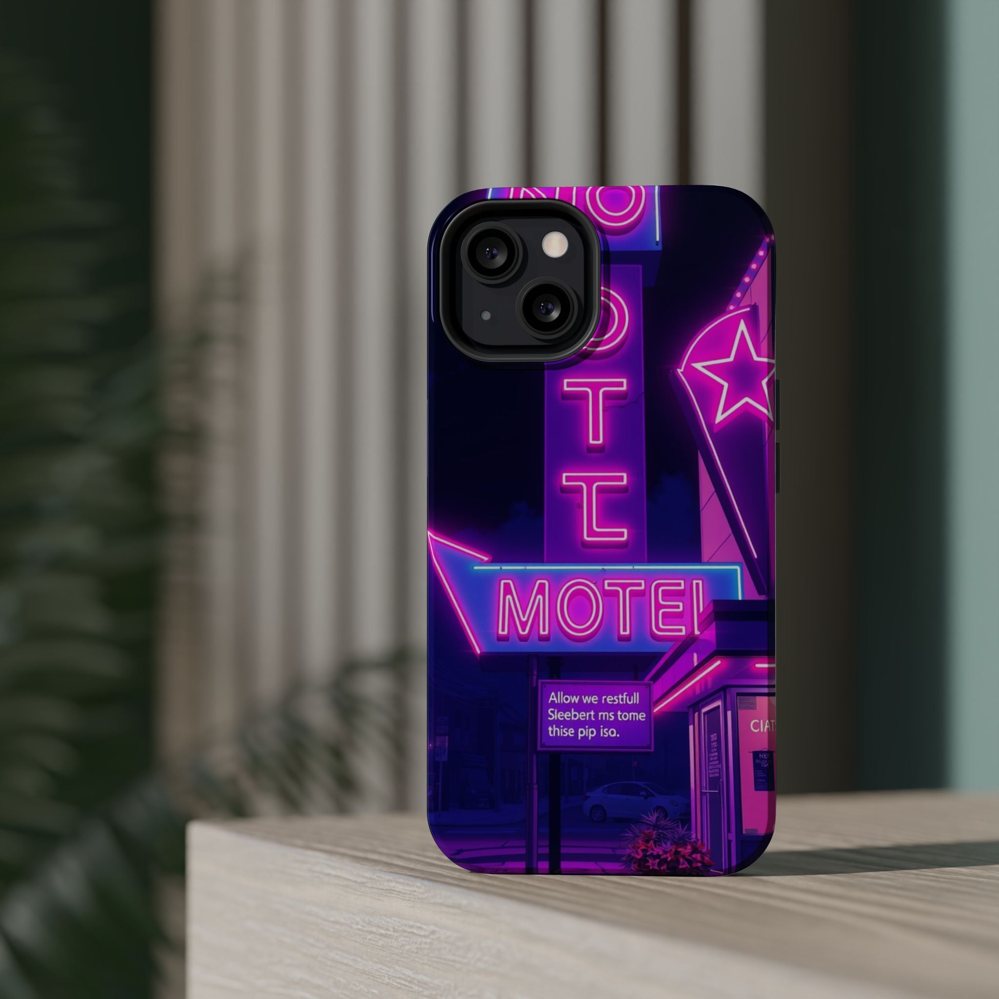 iPhone Neon Sign Motel Enchanted Art Slim Everyday Designer Case · iPhone Case