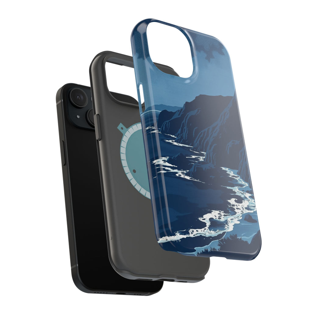 iPhone Midnight Blue And Silver Hibiscus Coast Carry Case Slim Snap Case · iPhon