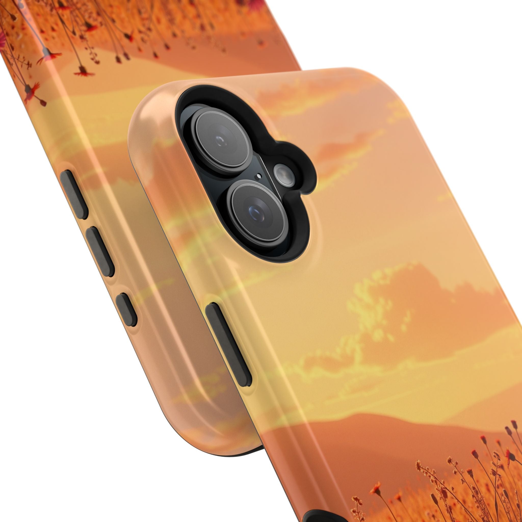 iPhone Sunset Amber And Peach Wildflower Field Soft iPhone Finish · iPhone Case