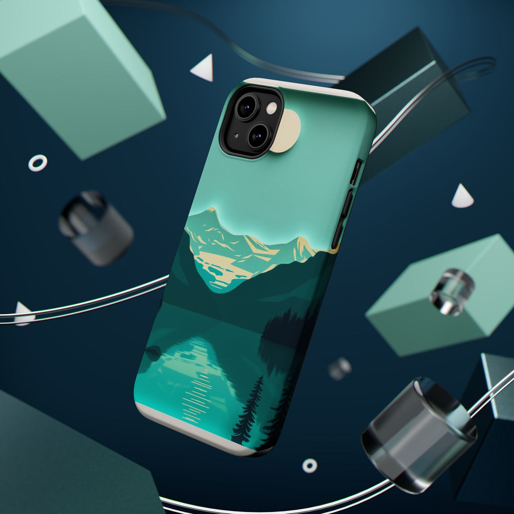 iPhone Glacier Lake Paper Cut Art Bold Modern Everyday Snap Case · iPhone Case
