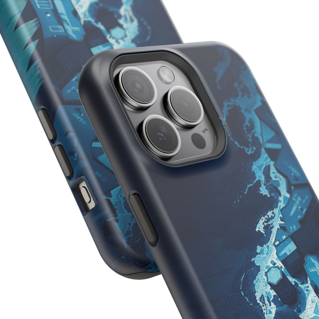 iPhone Midnight Blue And Silver Shoreline Aerial Clean iPhone Minimal · iPhone C