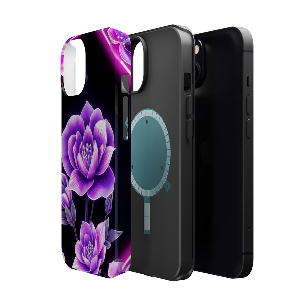 iPhone Floral Ombre Neon Cyberpunk Bold Modern Everyday Snap Case · iPhone Case