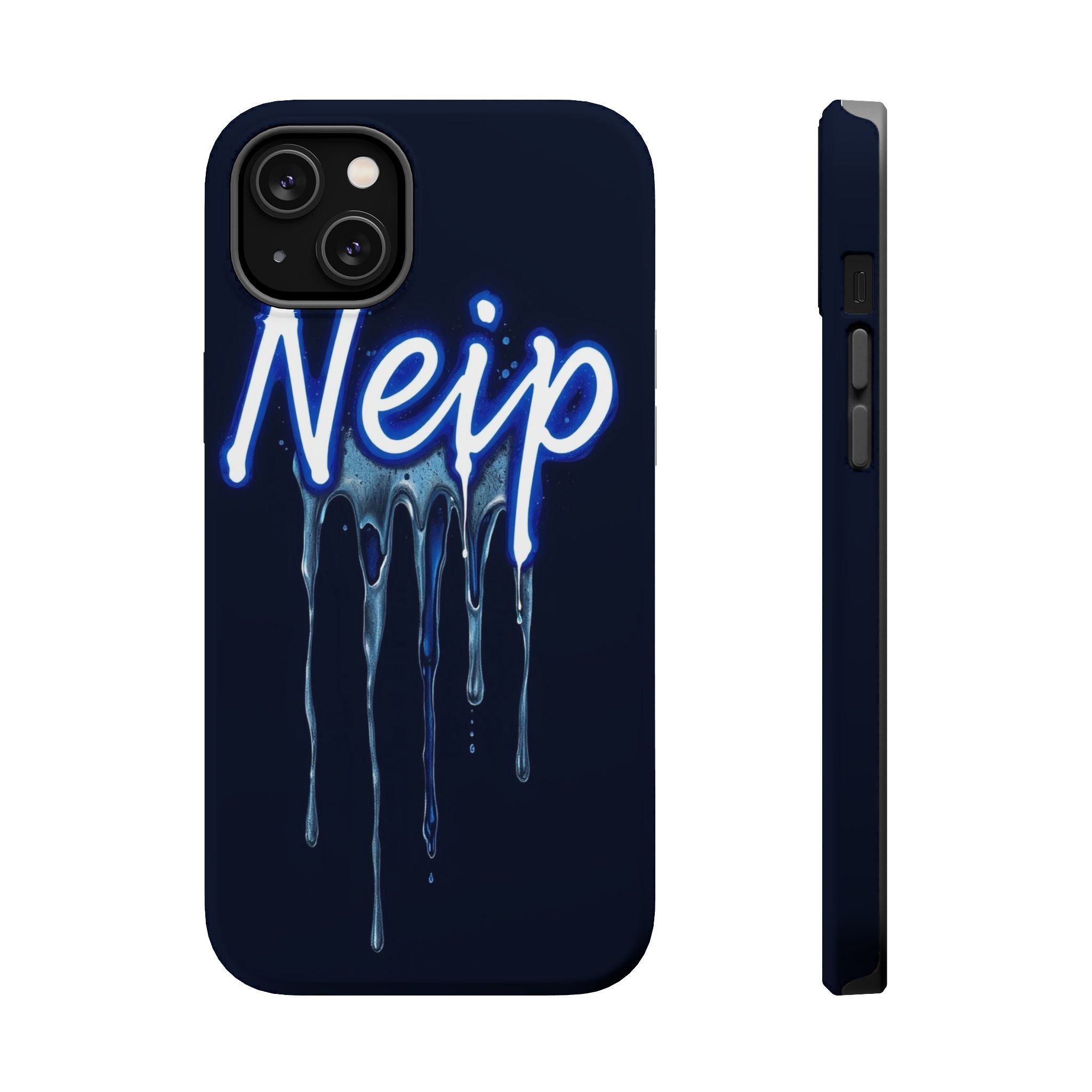 iPhone Midnight Blue And Silver Neon Drip Slim iPhone Everyday Designer · iPhone