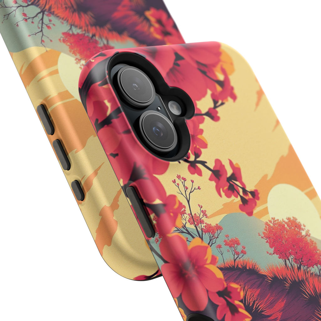 iPhone Sunset Amber And Peach Blossom Trail Soft iPhone 15 Finish · iPhone Case
