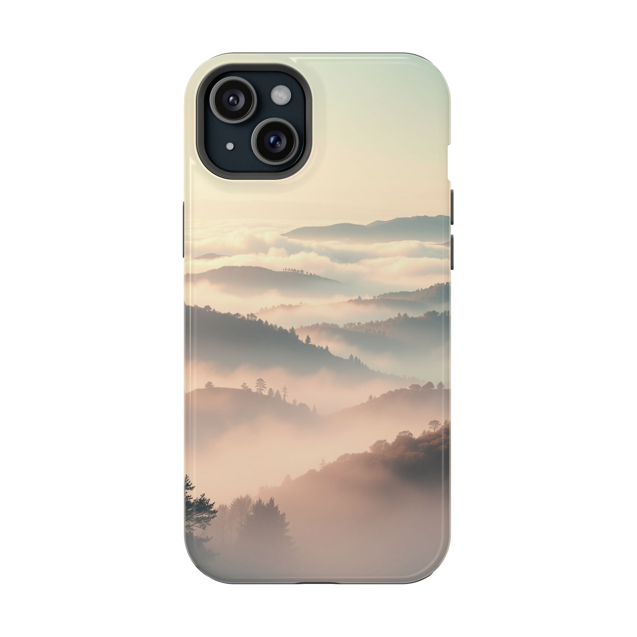 iPhone Mint And Blush Fog Rolling Over Hills Slim iPhone Everyday · iPhone Case