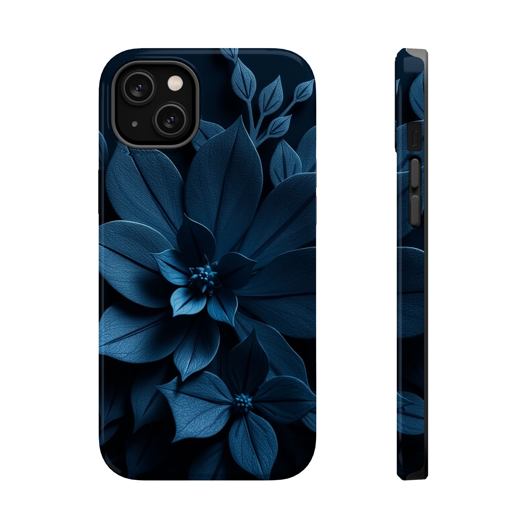 iPhone Midnight Blue And Silver Floral Dark Academia iPhone Slim · iPhone Case