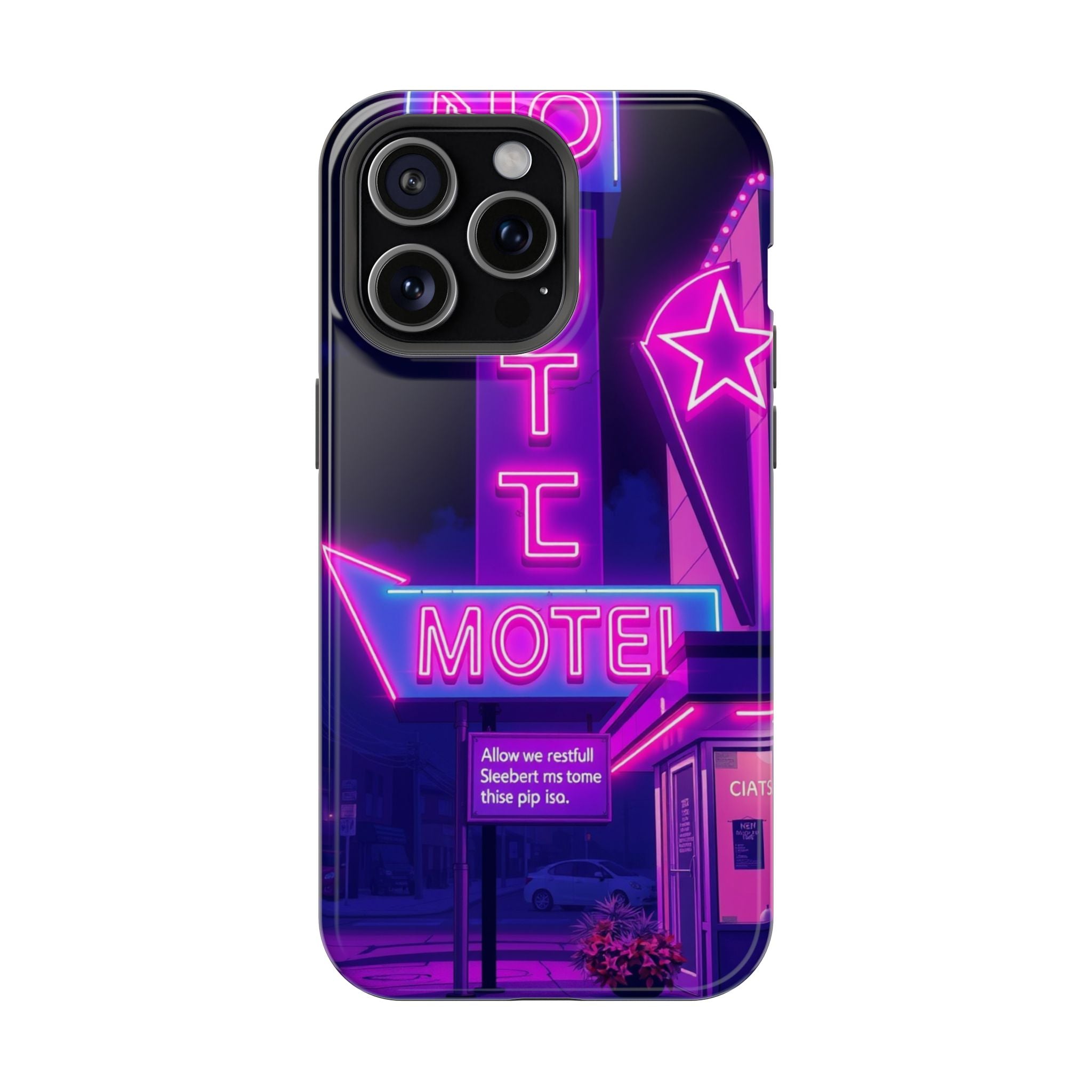 iPhone Neon Sign Motel Enchanted Art Slim Everyday Designer Case · iPhone Case
