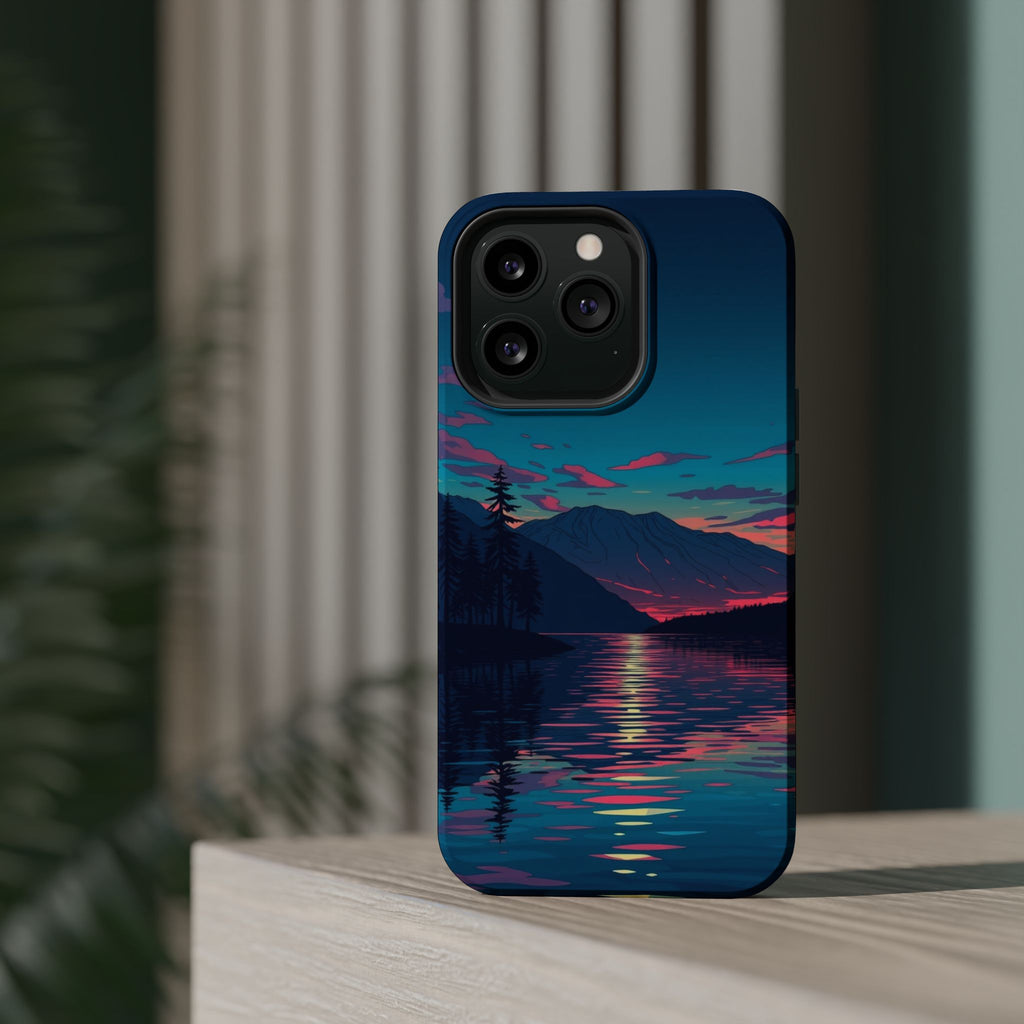 iPhone Vibrant Lake at Twilight Design Slim Everyday Designer Case · iPhone Case
