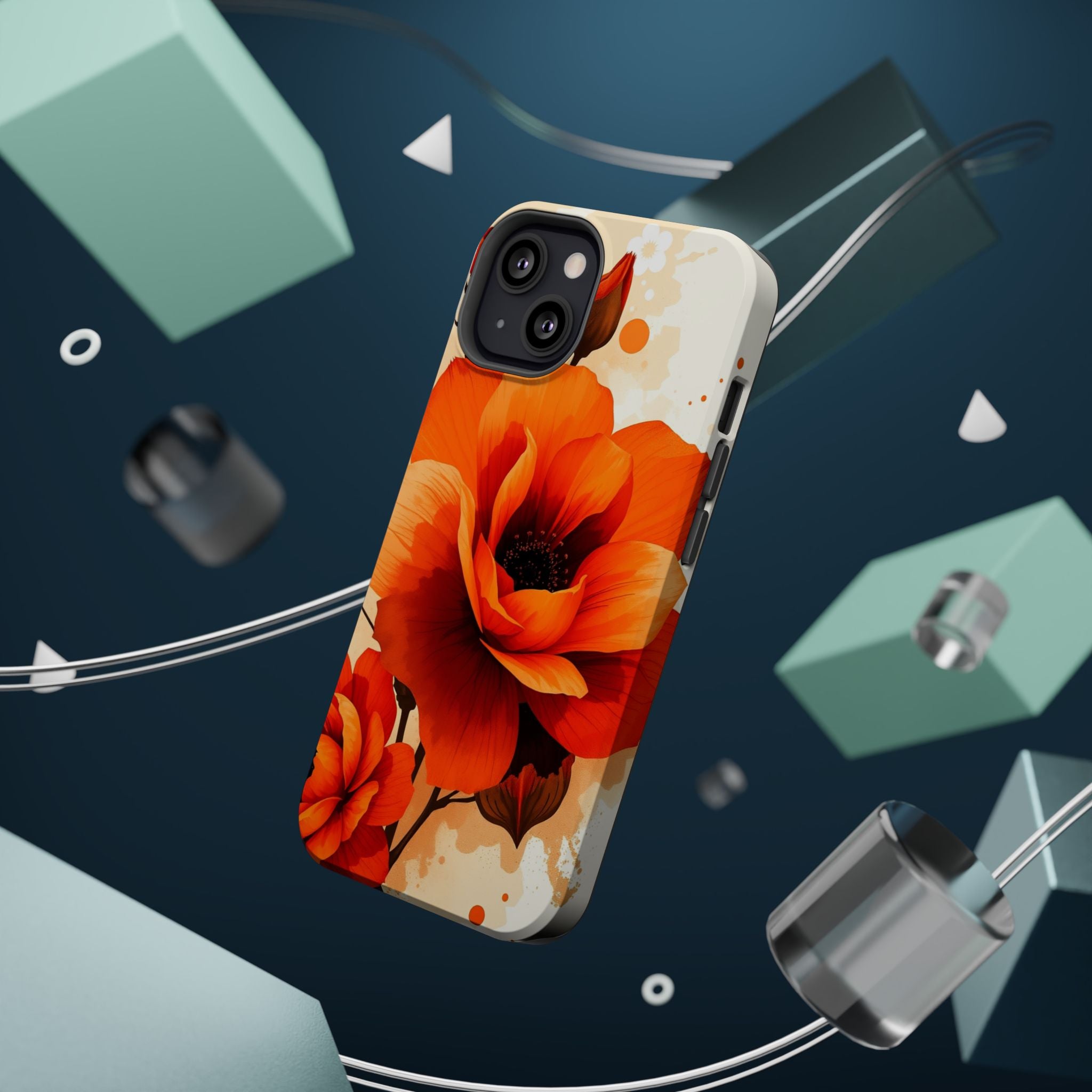 iPhone Burnt Orange And Sand Floral Ink Wash Slim iPhone Everyday · iPhone Case