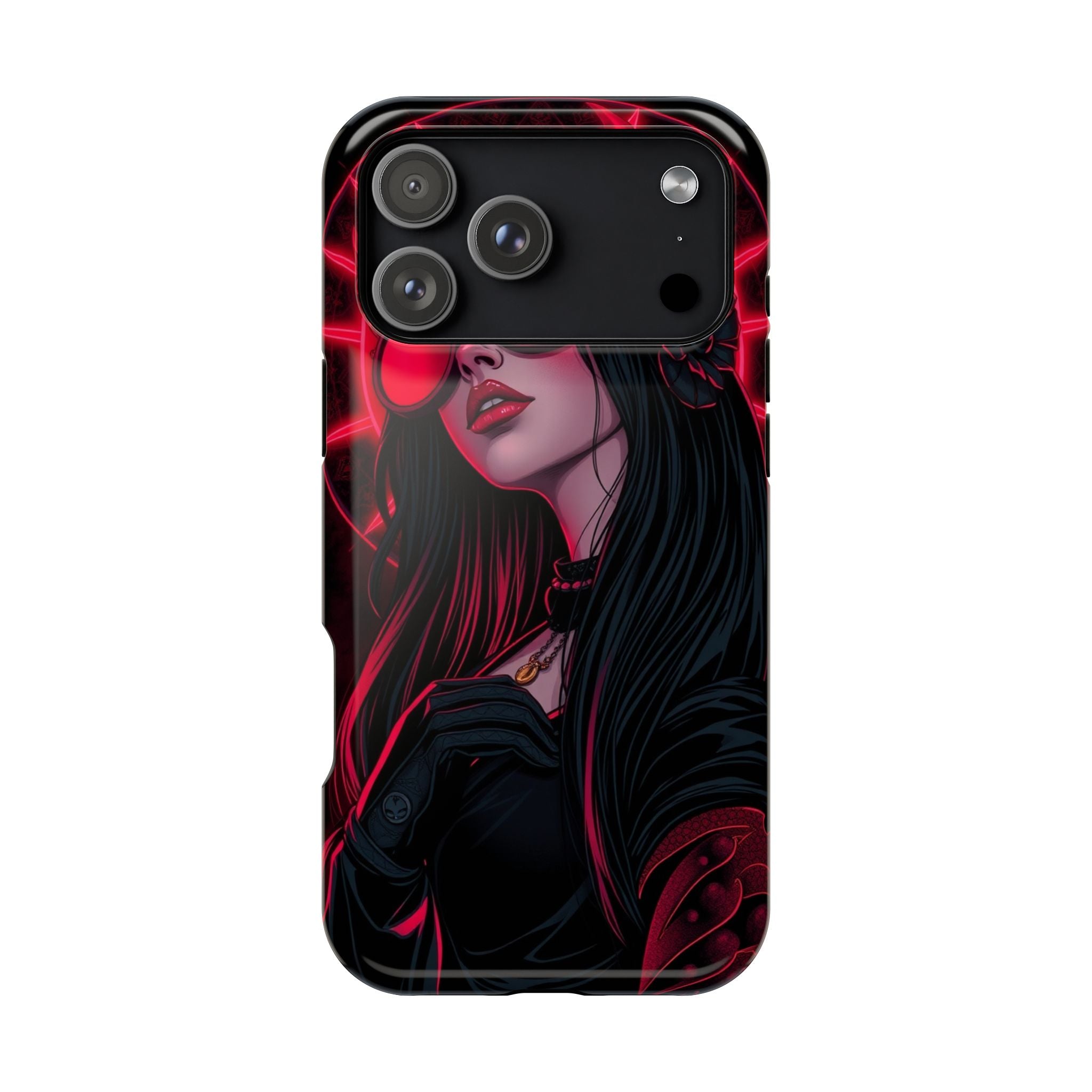 iPhone Black And Crimson Art Nouveau Female Slim Everyday Designer Case · iPhone