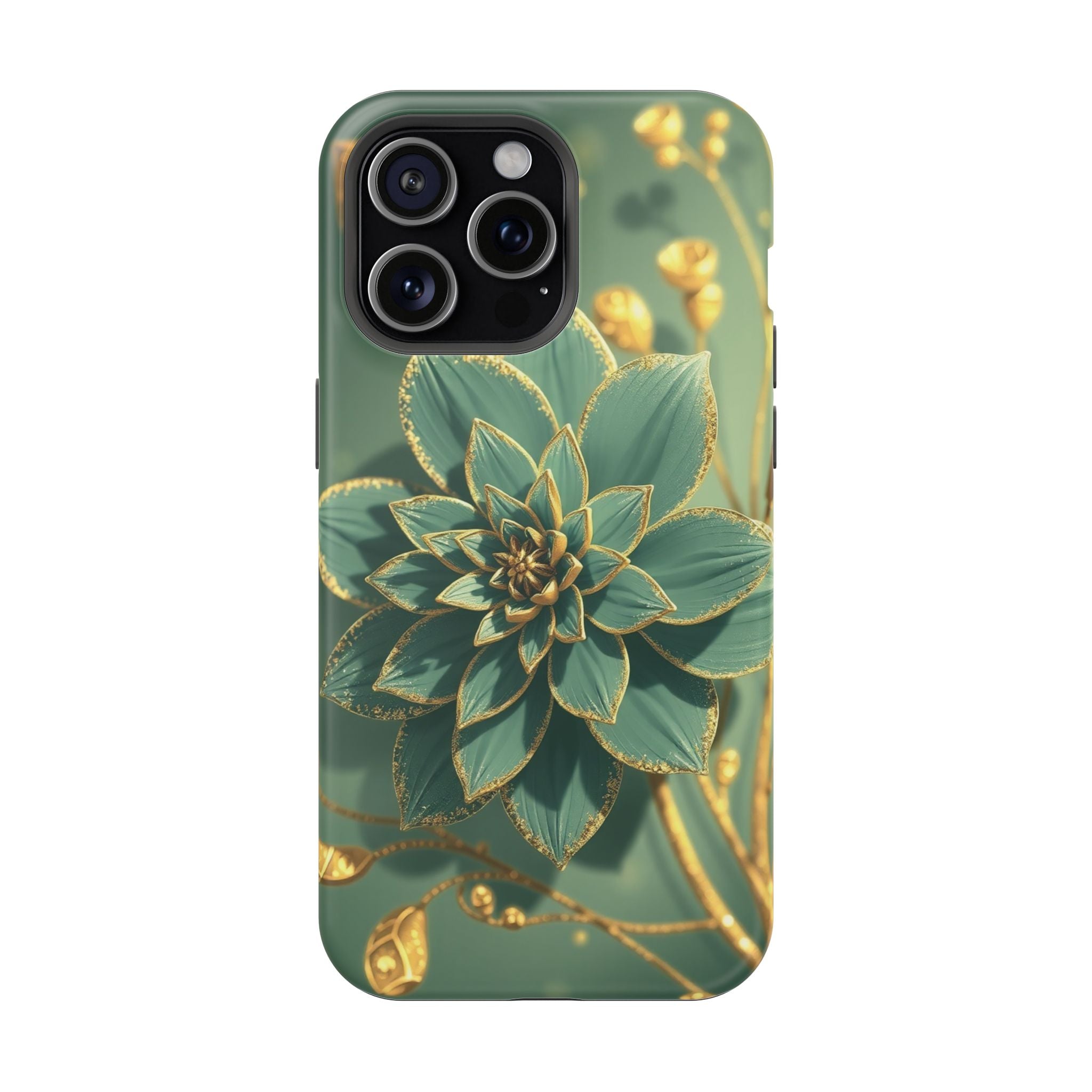 iPhone Floral Gold Foil Pixel Art -Bit Slim Everyday Designer Case · iPhone Case