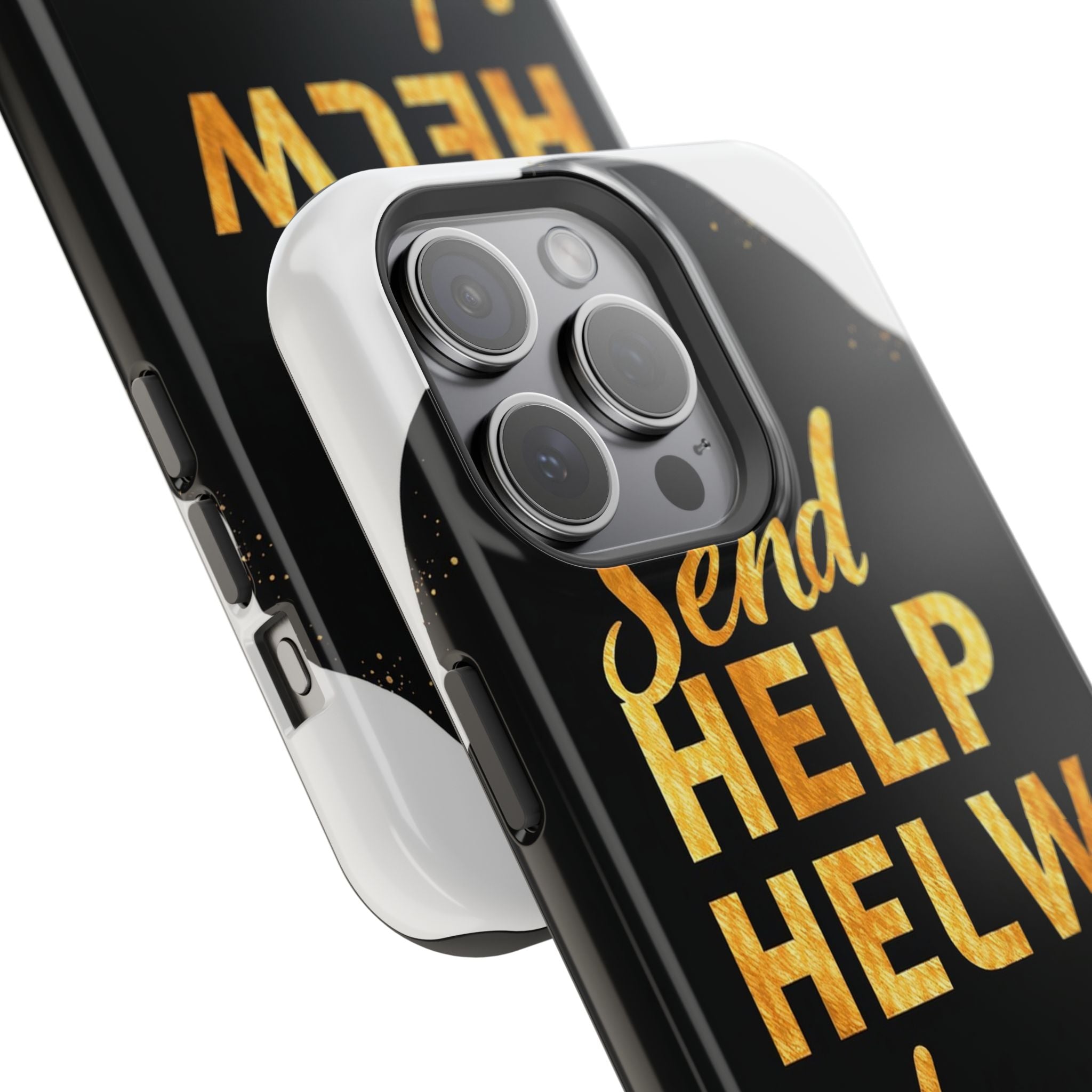 iPhone Send Help Now Enchanted Art Bold Modern Everyday Snap Case · iPhone Case