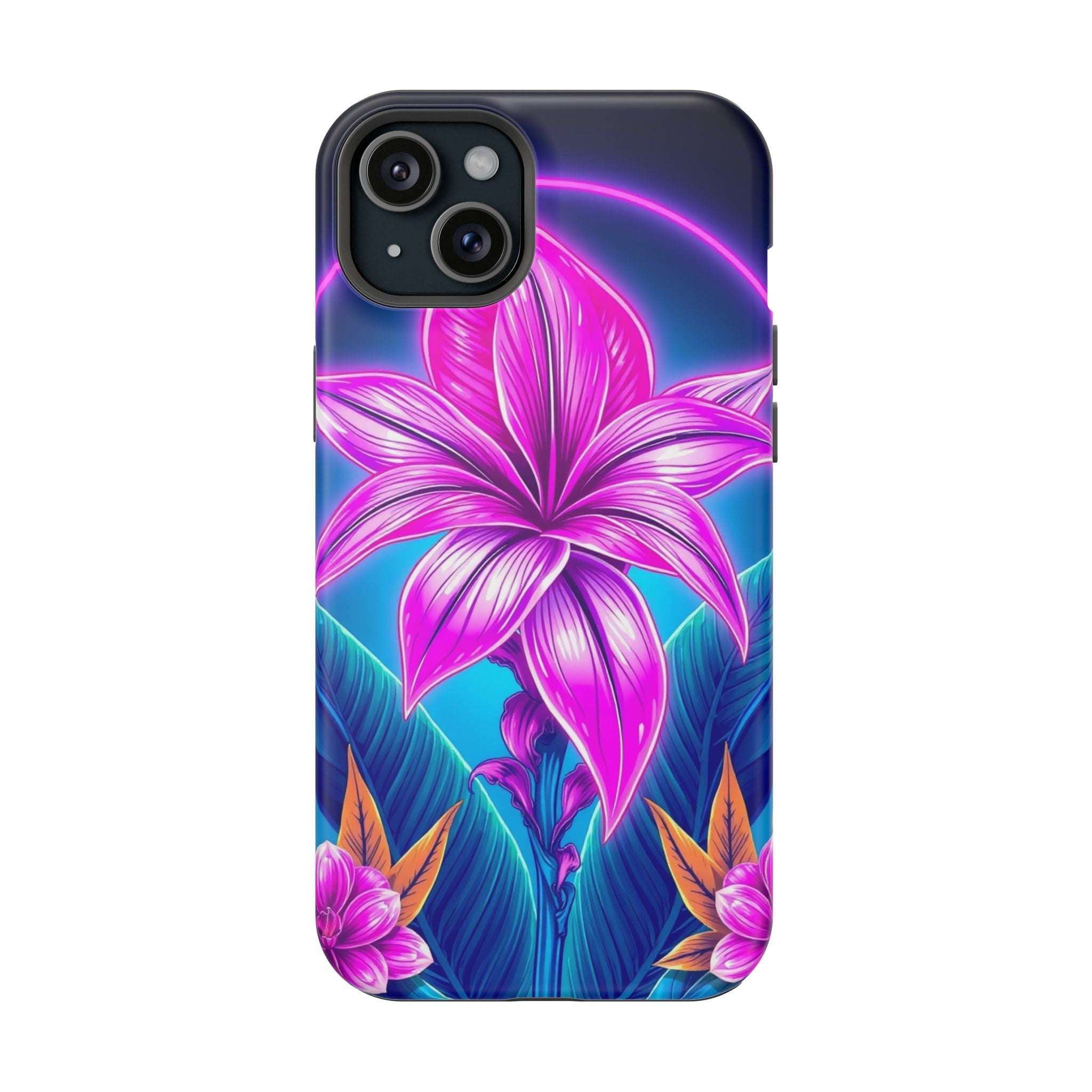 iPhone Tropical Bloom Neon Cyberpunk Slim Everyday Designer Case · iPhone Case