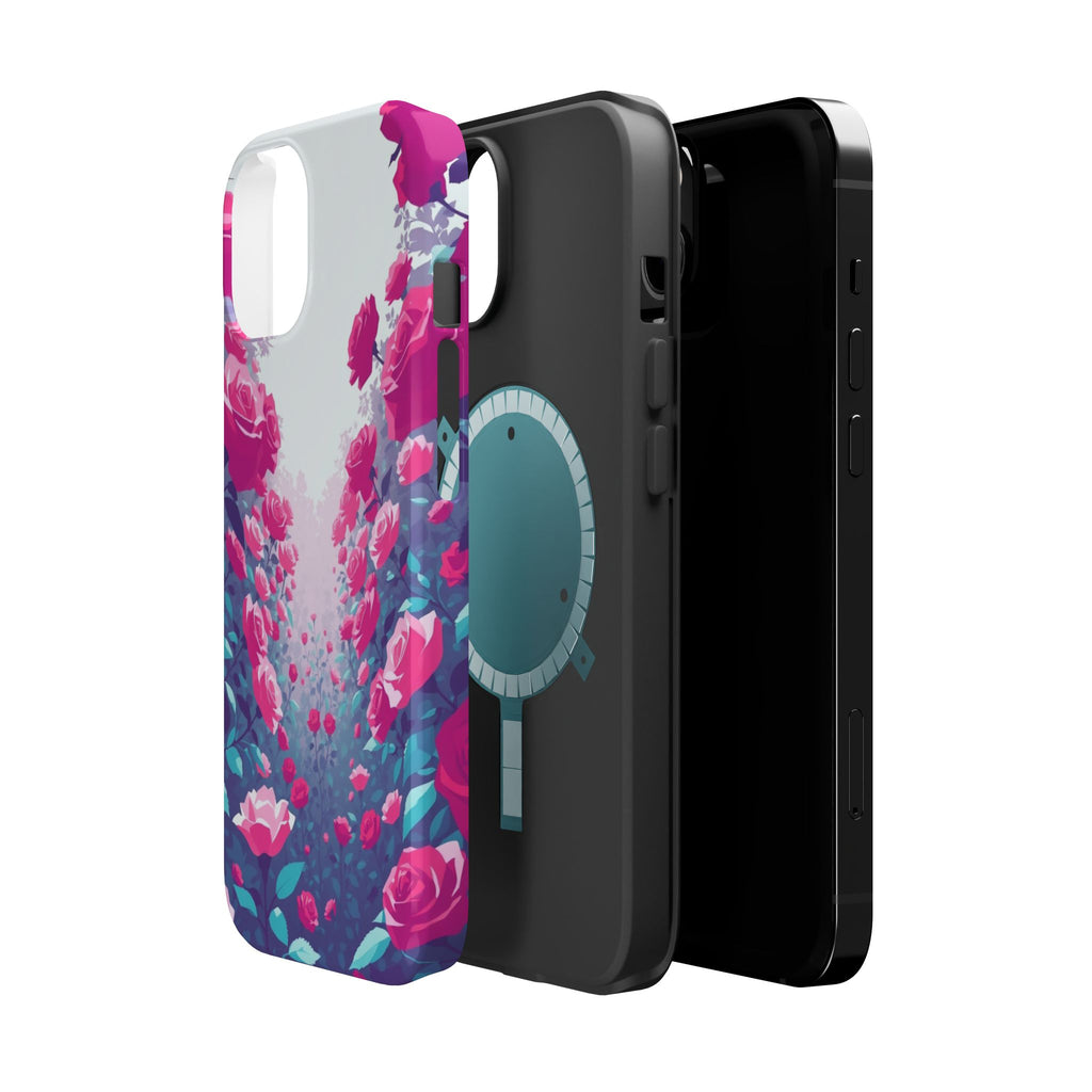 iPhone Cyan And Magenta Rose Garden Slim Everyday Designer Case · iPhone Case