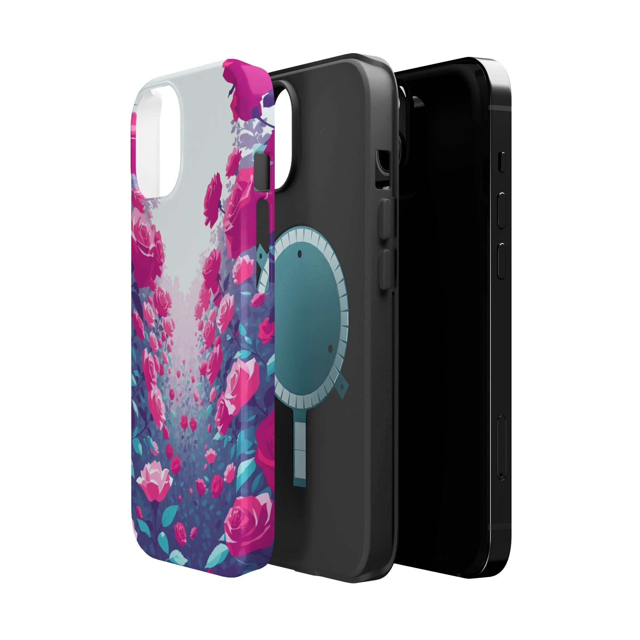 iPhone Cyan And Magenta Rose Garden Slim Everyday Designer Case · iPhone Case