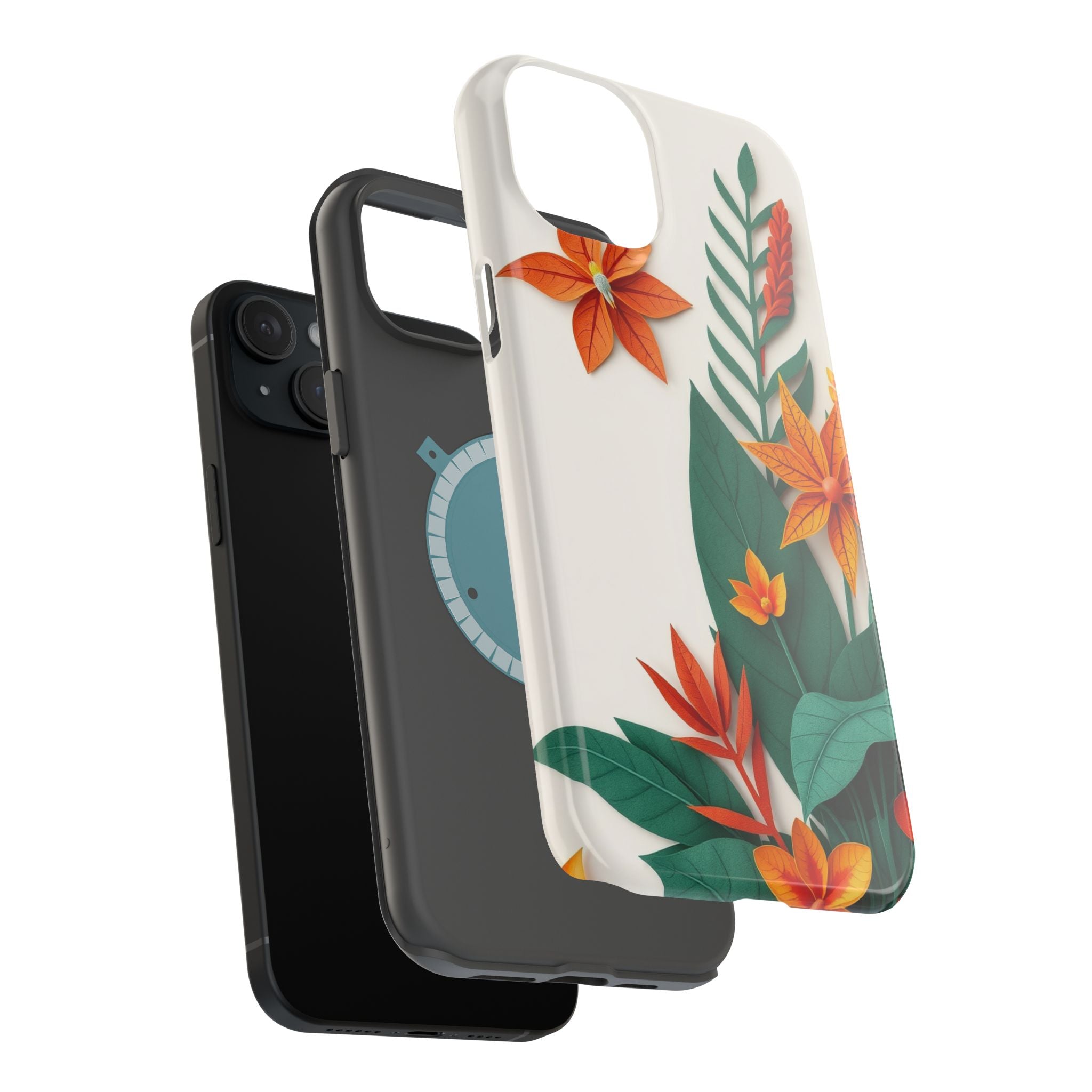 iPhone Jungle Floral Paper Cut Art Bold Modern Everyday Snap Case · iPhone Case