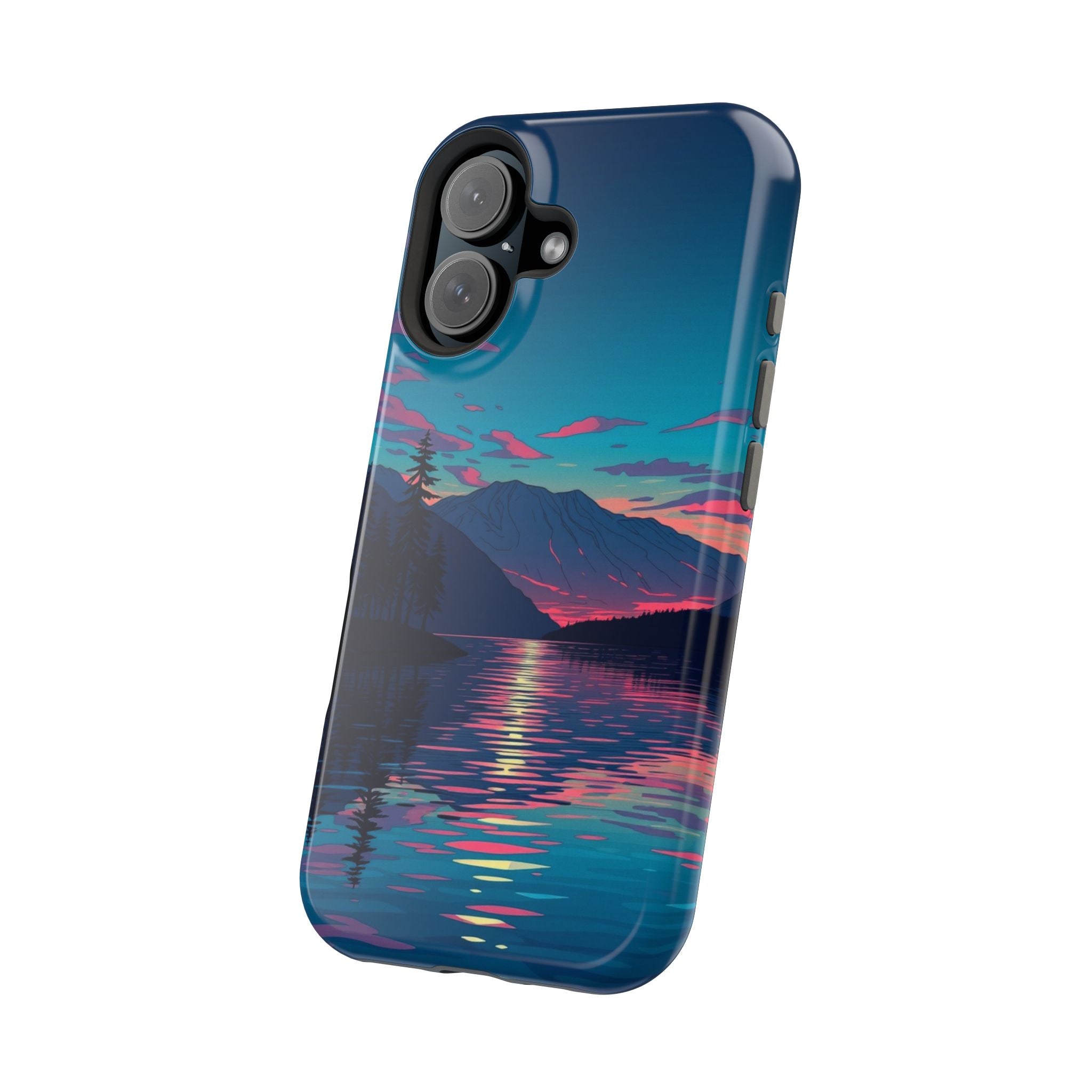 iPhone Vibrant Lake at Twilight Design Slim Everyday Designer Case · iPhone Case