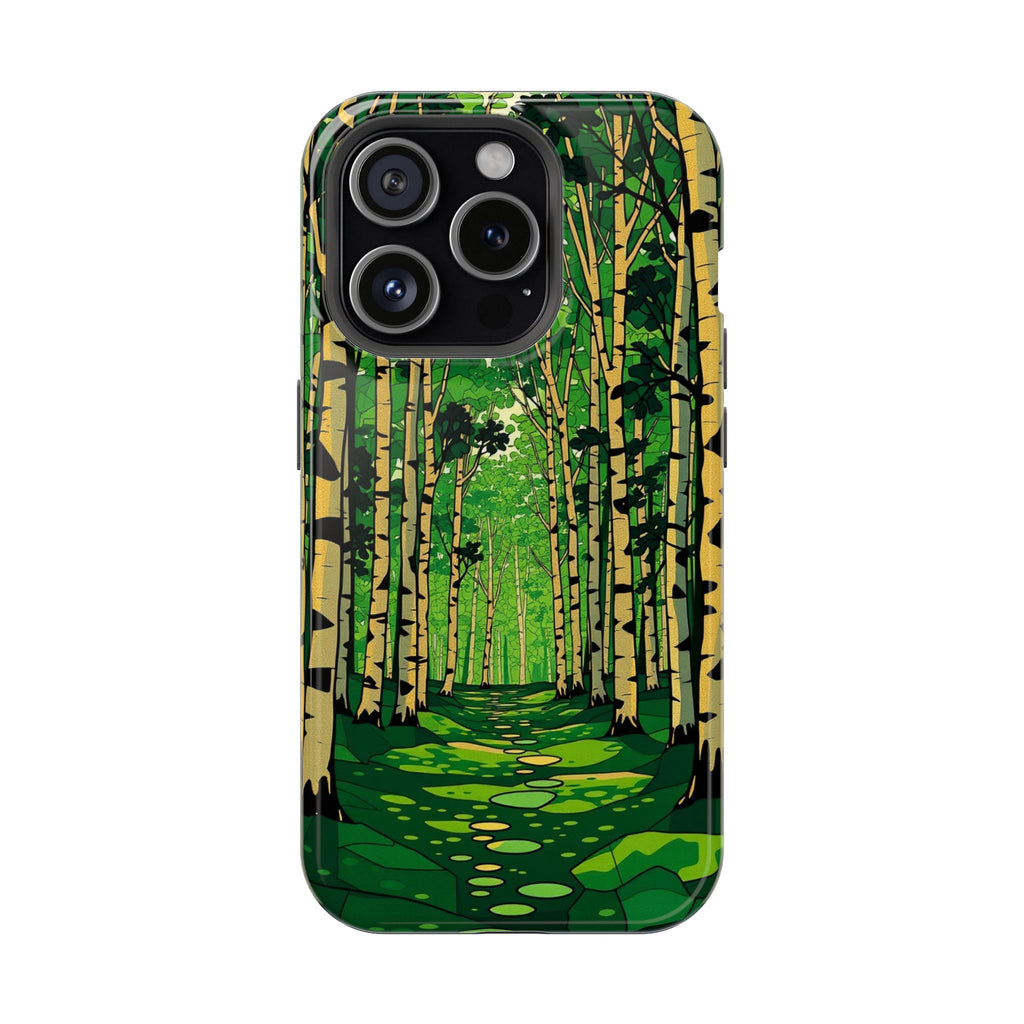 iPhone Emerald Green And Gold Birch Grove Slim iPhone Everyday Designer · iPhone