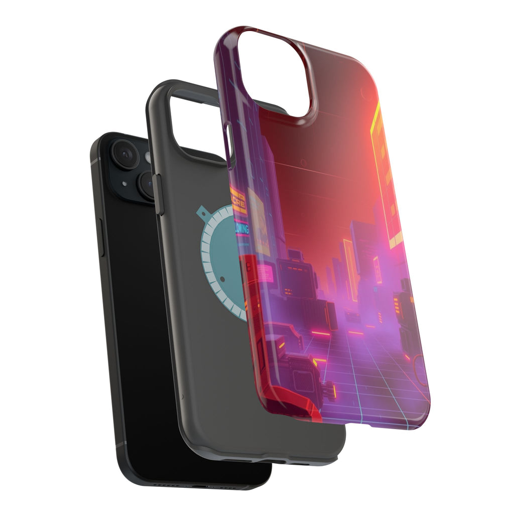 iPhone Dreamy 80s Grid Synthwave Design Slim Everyday Designer Case · iPhone Cas