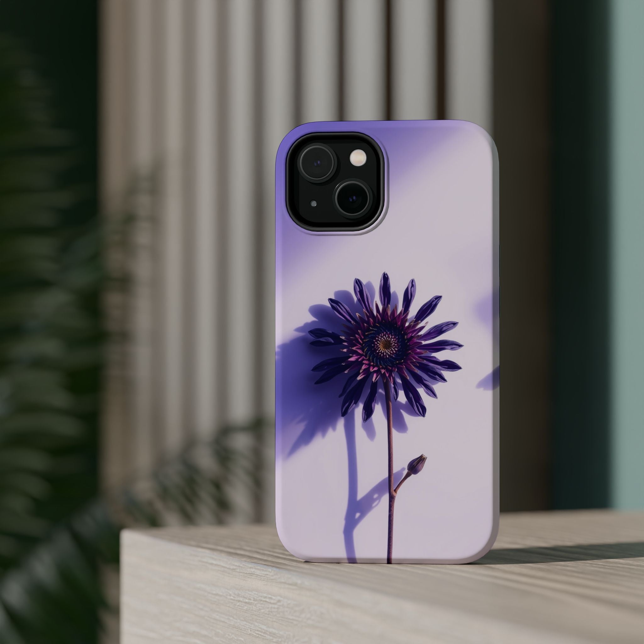 iPhone Indigo And Violet Dried Flower Flat Lay Soft iPhone Finish · iPhone Case
