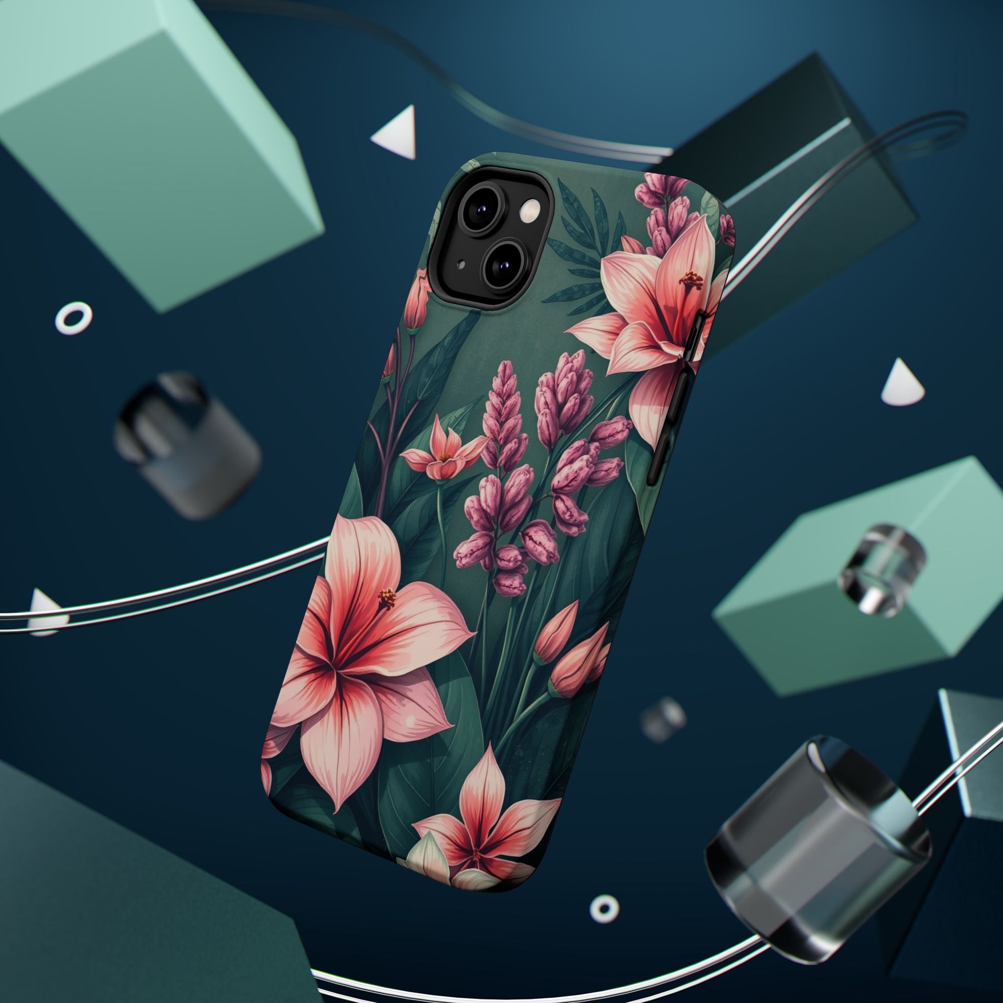 iPhone Mint And Blush Jungle Floral Slim Everyday Designer Case · iPhone Case