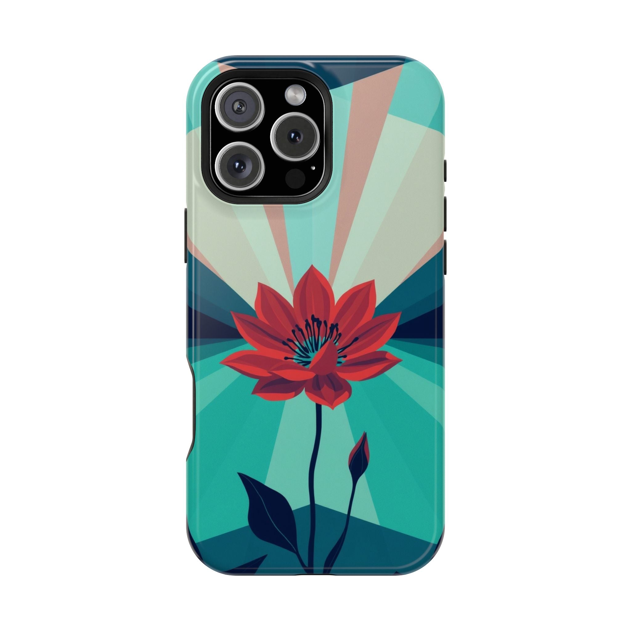 iPhone Teal And Coral Night Bloomer Slim Everyday Designer Case · iPhone Case