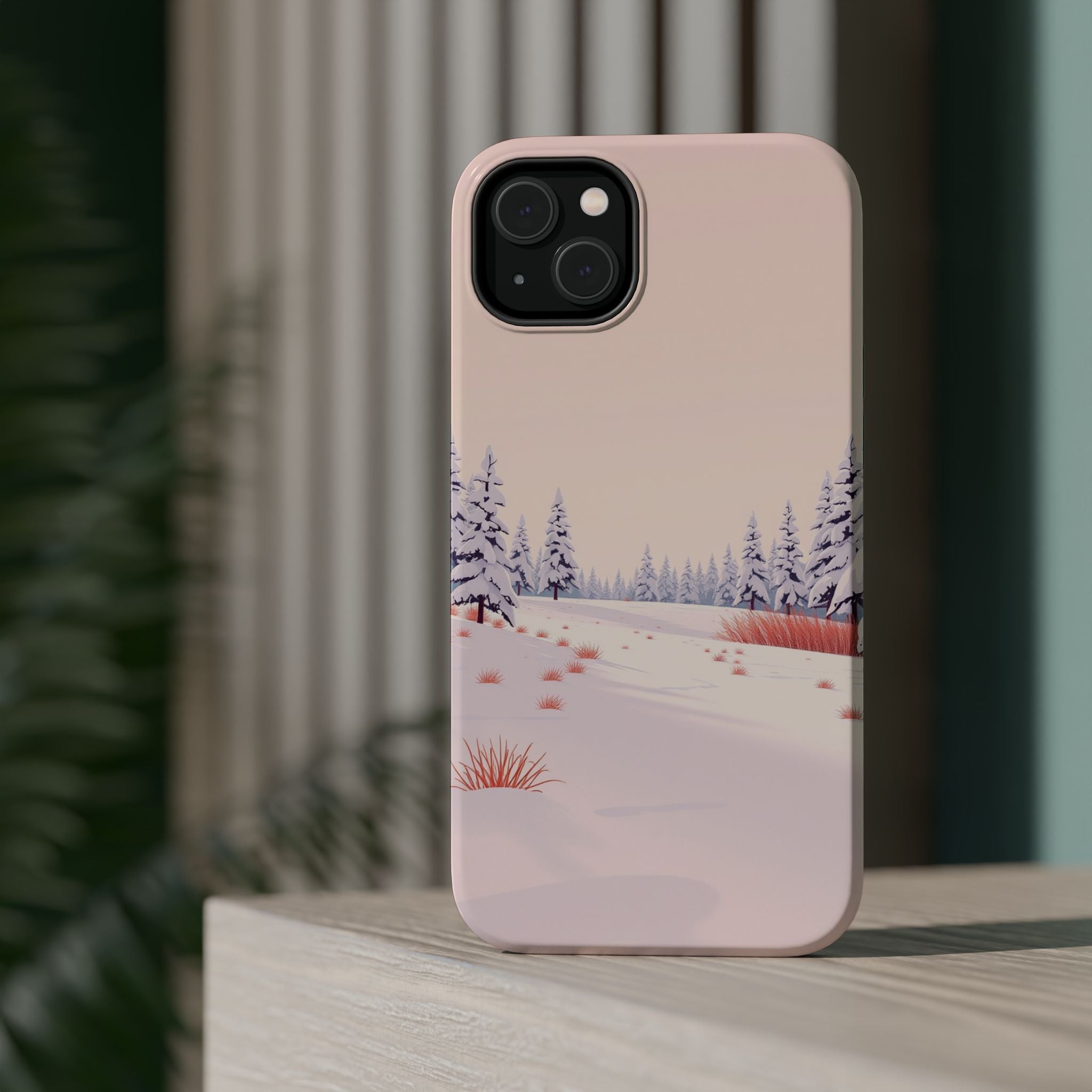 iPhone Snow Field Vintage Retro Poster Slim Everyday Designer Case · iPhone Case