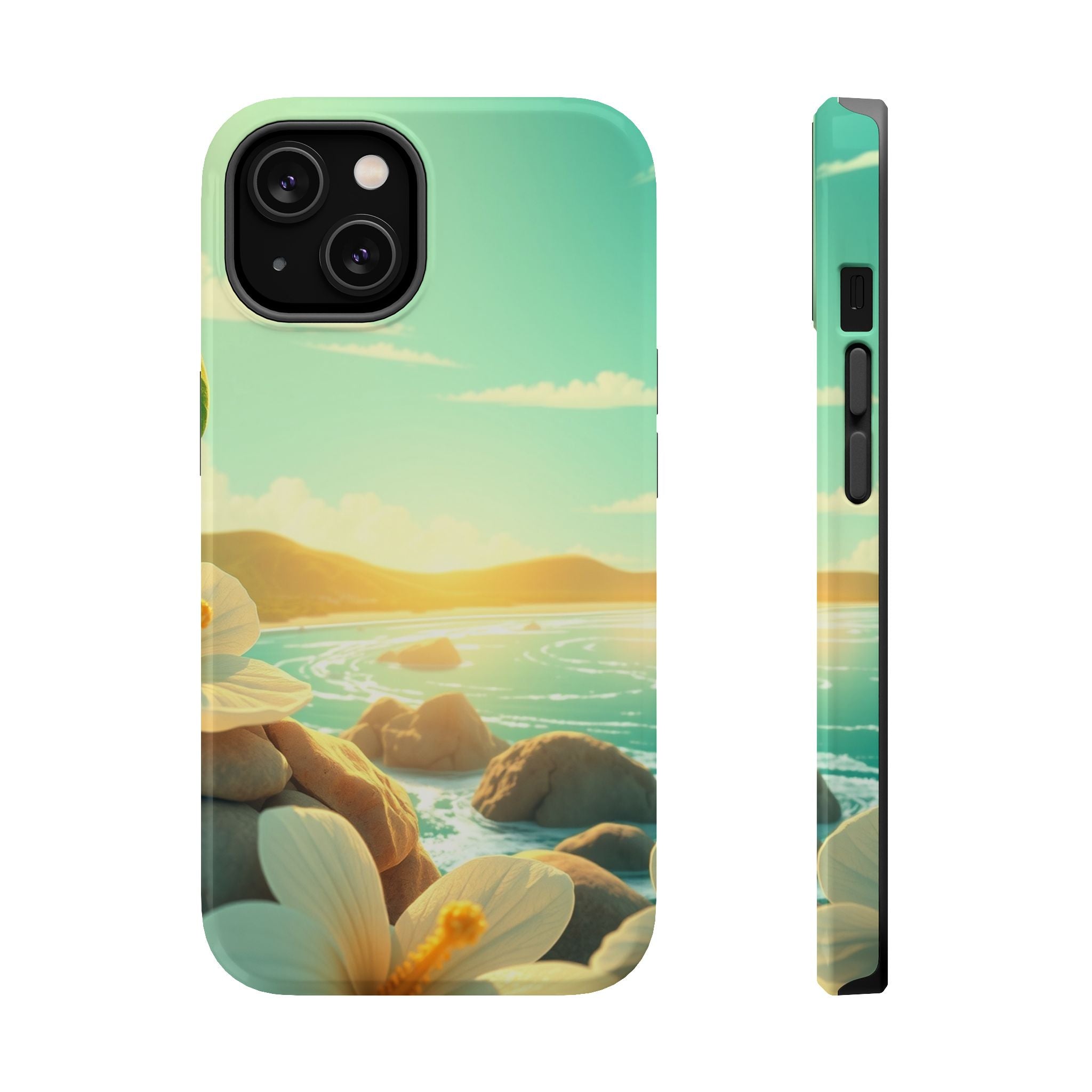 iPhone Hibiscus Coast Pastel Kawaii Slim Everyday Designer Case · iPhone Case