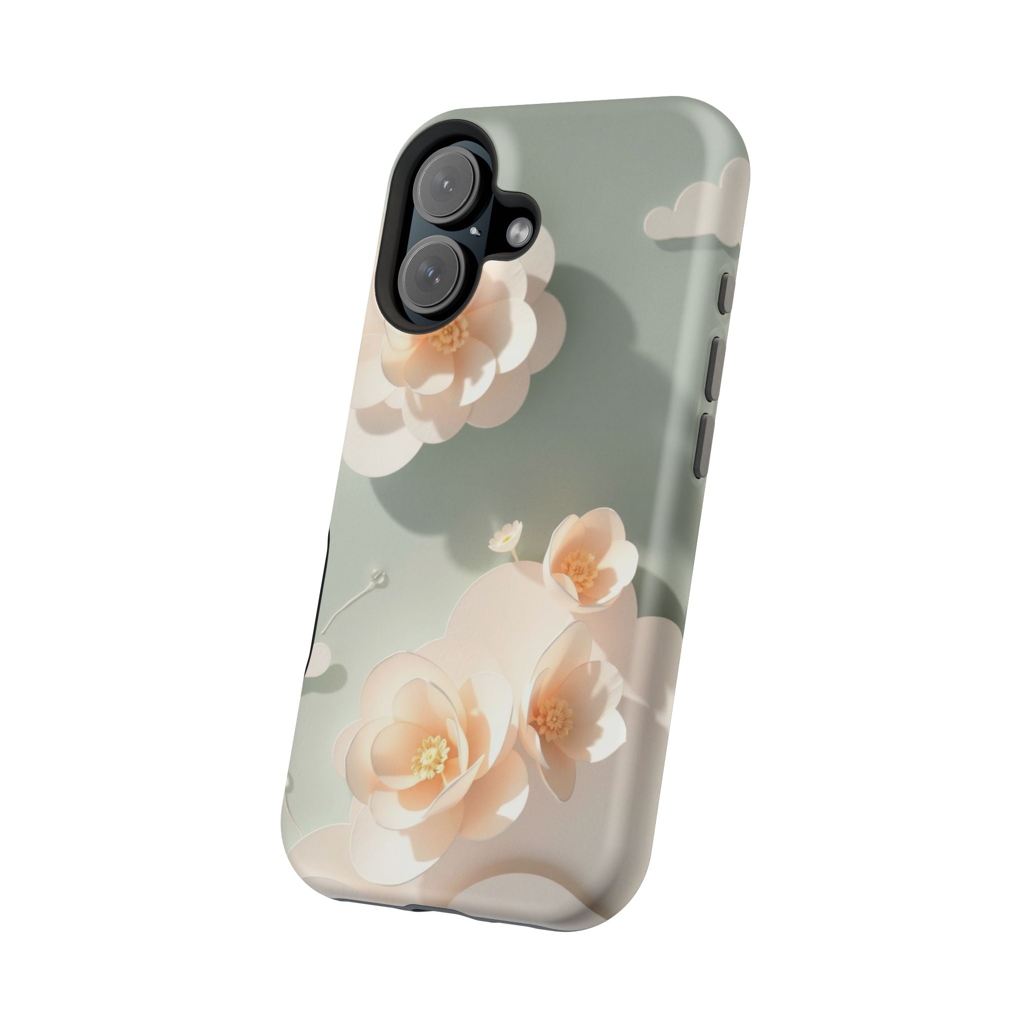 iPhone Sage And Ivory Pastel Floral Cloud Slim iPhone Everyday Designer · iPhone