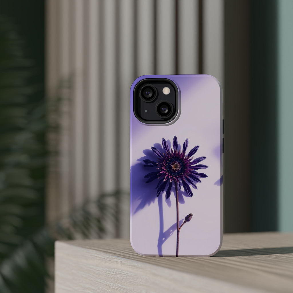 iPhone Indigo And Violet Dried Flower Flat Lay Soft iPhone Finish · iPhone Case