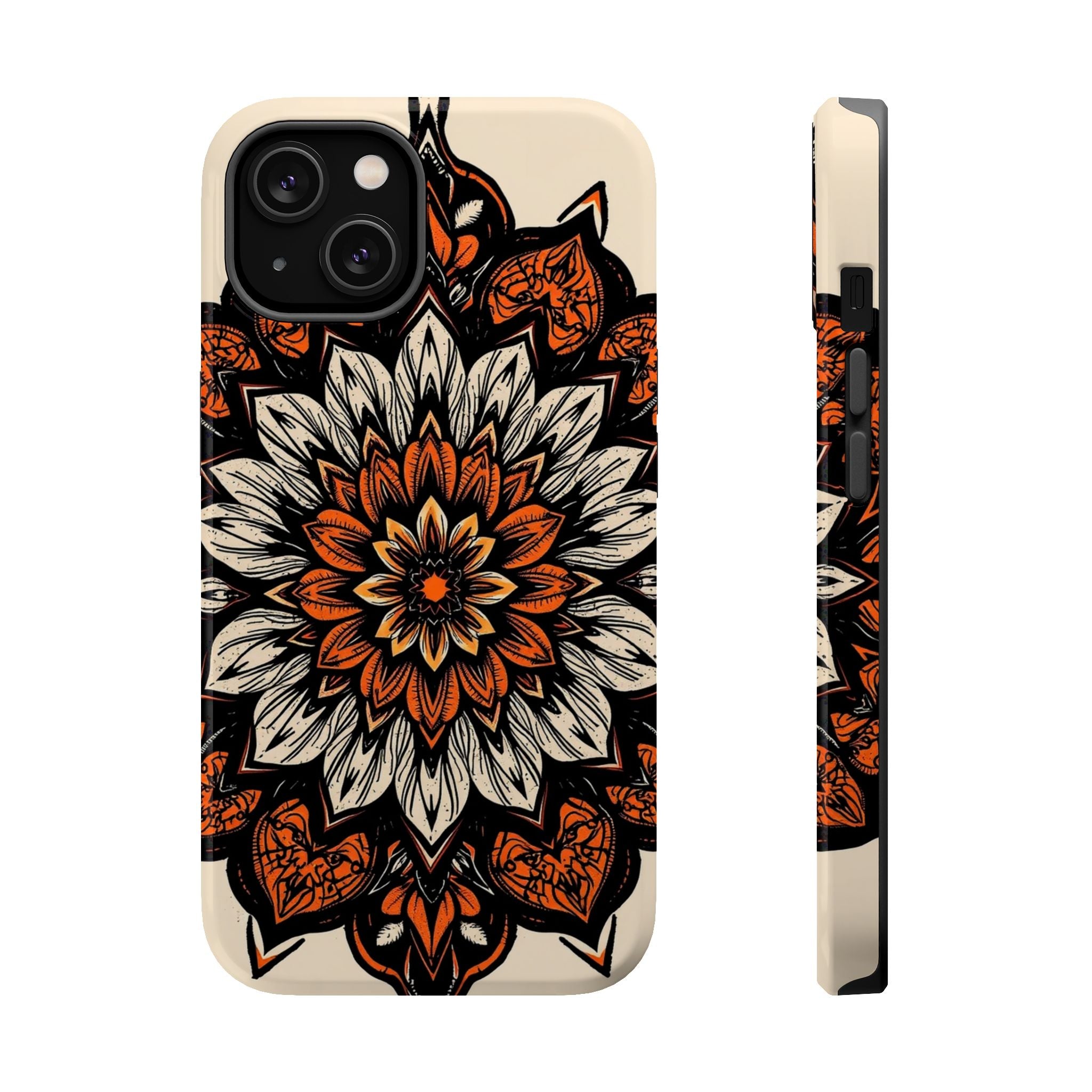 iPhone Burnt Orange And Sand Floral Mandala Slim Snap Cas Carry Case · iPhone Ca
