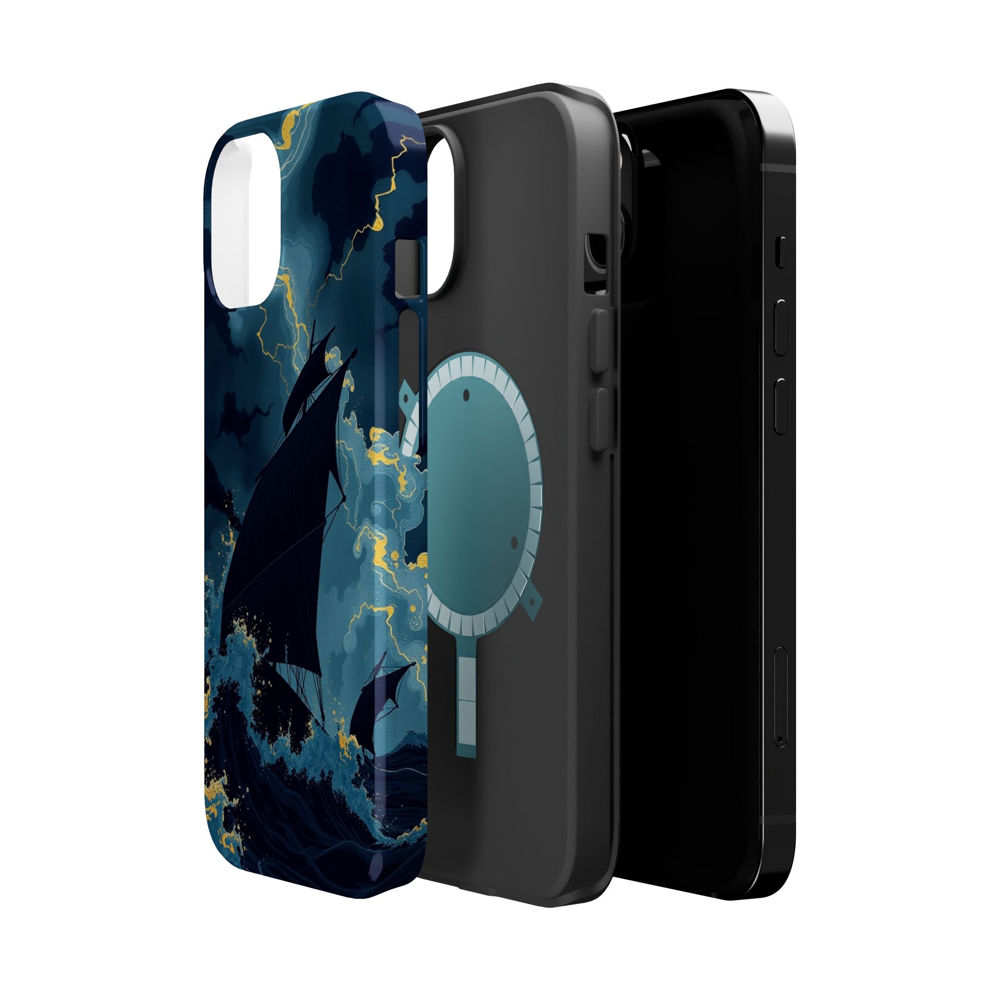 iPhone Black And Crimson Storm at Sea Slim Everyday Designer Case · iPhone Case