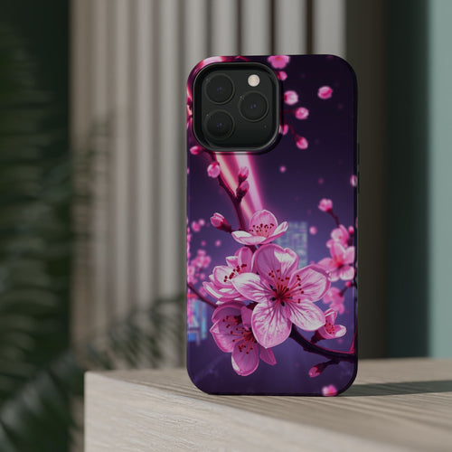 iPhone Cherry Blossom Electric Art Bold Modern Everyday Snap Case · iPhone Case