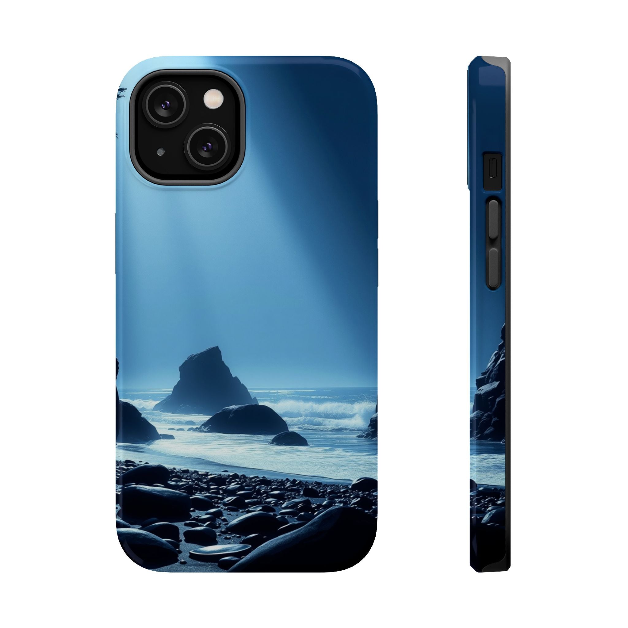 iPhone Midnight Blue And Silver Pebble Beach Slim iPhone Everyday · iPhone Case